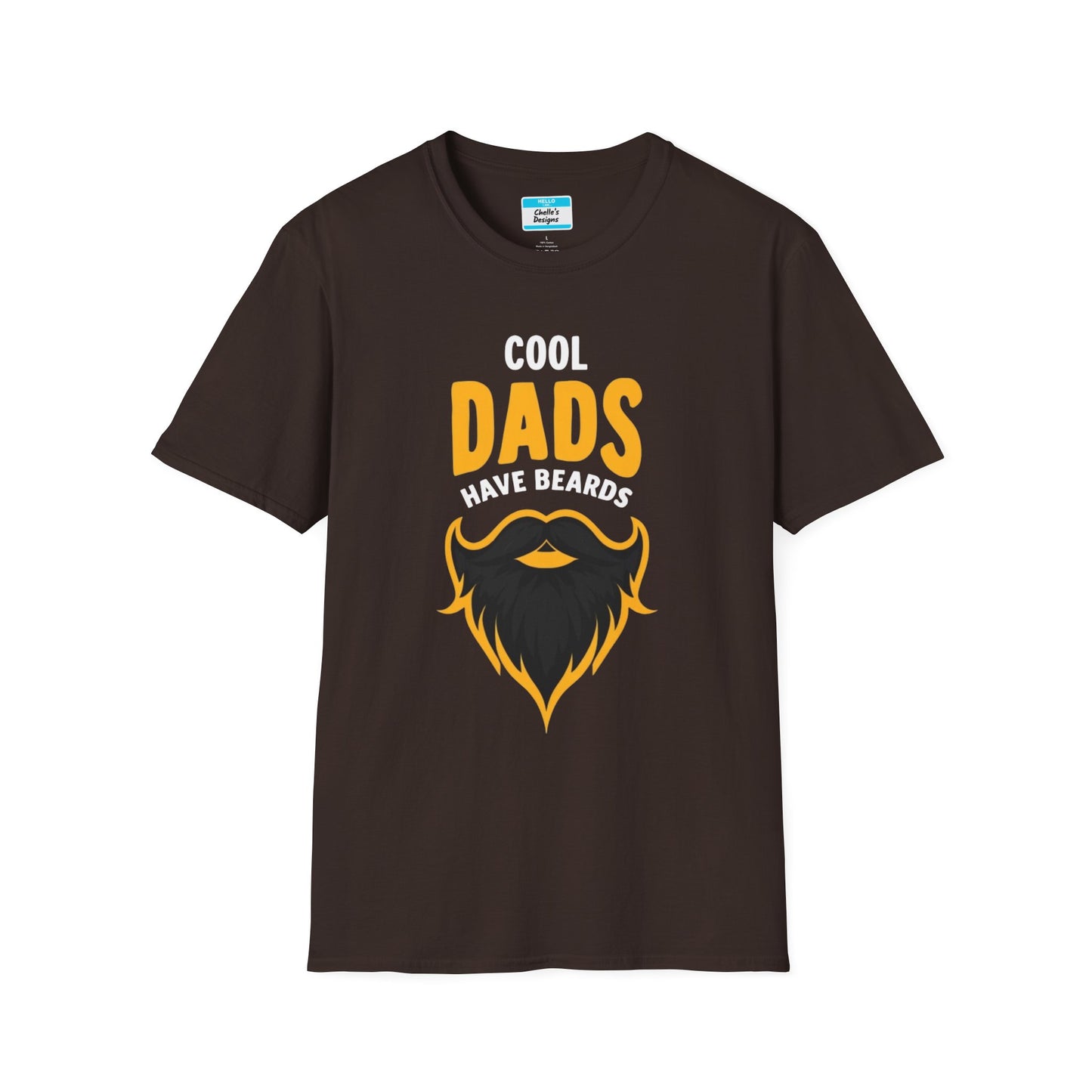 Cool Dads Have Black Beards T-Shirt | Funny Father’s Day Gift Beard Graphic Tee