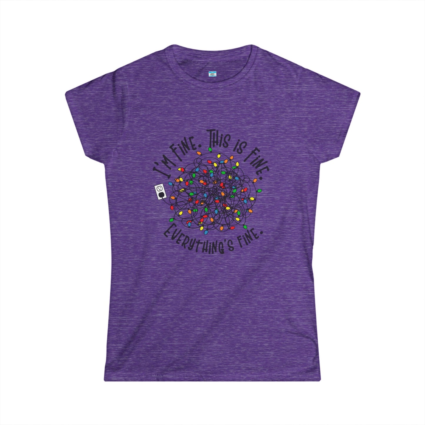 I’m Fine This Is Fine Everything’s Fine T-Shirt – Funny Tangled Christmas Lights Tee