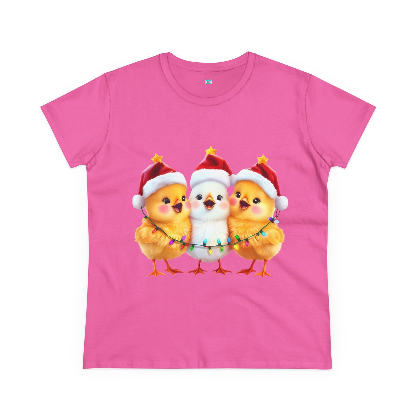 Christmas Chicks T-Shirt β Cute Santa Hat & Holiday Lights Farm Animal Tee
