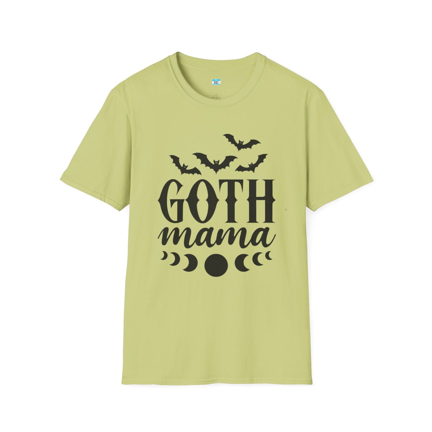 Goth Mama T-Shirt β Moon Phase & Bat Graphic Tee for Spooky Moms