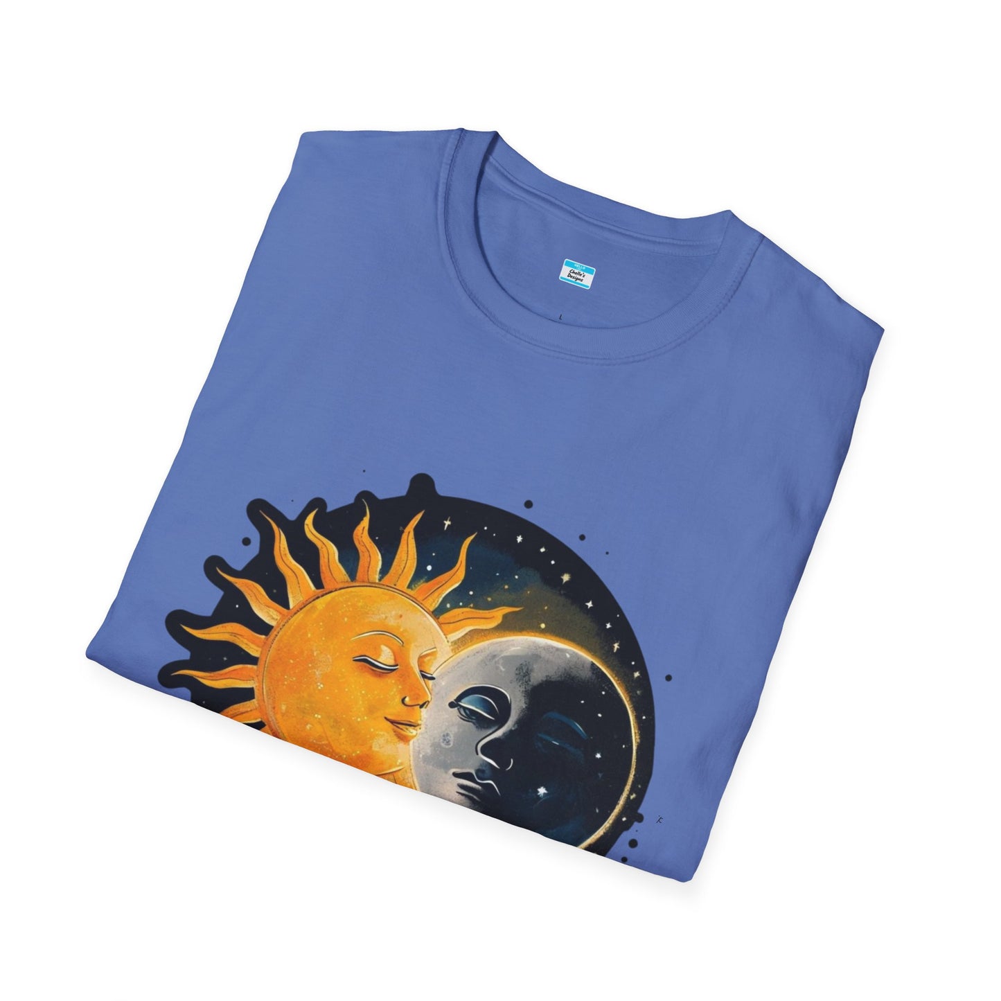 Lunar Kiss T-Shirt β Romantic Sun and Moon Celestial Graphic Tee