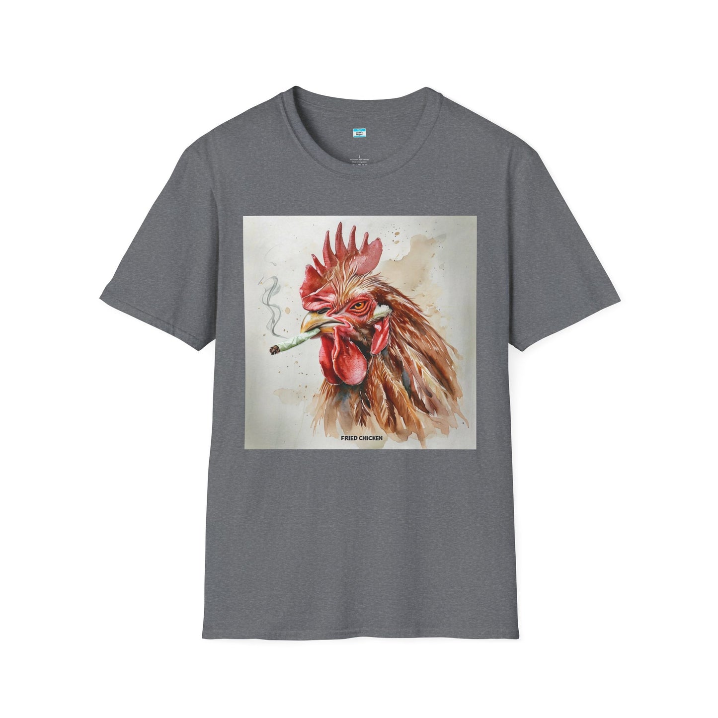 Funny Smoking Rooster T-Shirt – Fried Chicken Graphic Tee, Farm Animal Humor Shirt, Cannabis, Hemp Humor