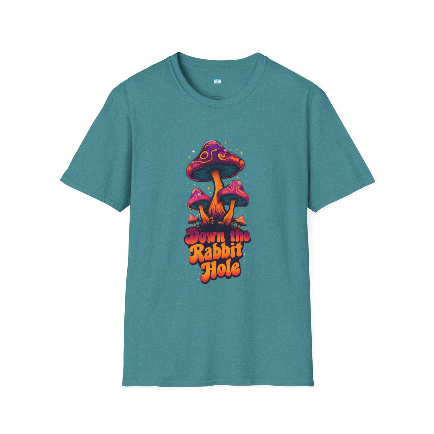 Down the Rabbit Hole T-Shirt – Trippy Psychedelic Mushroom Graphic Tee