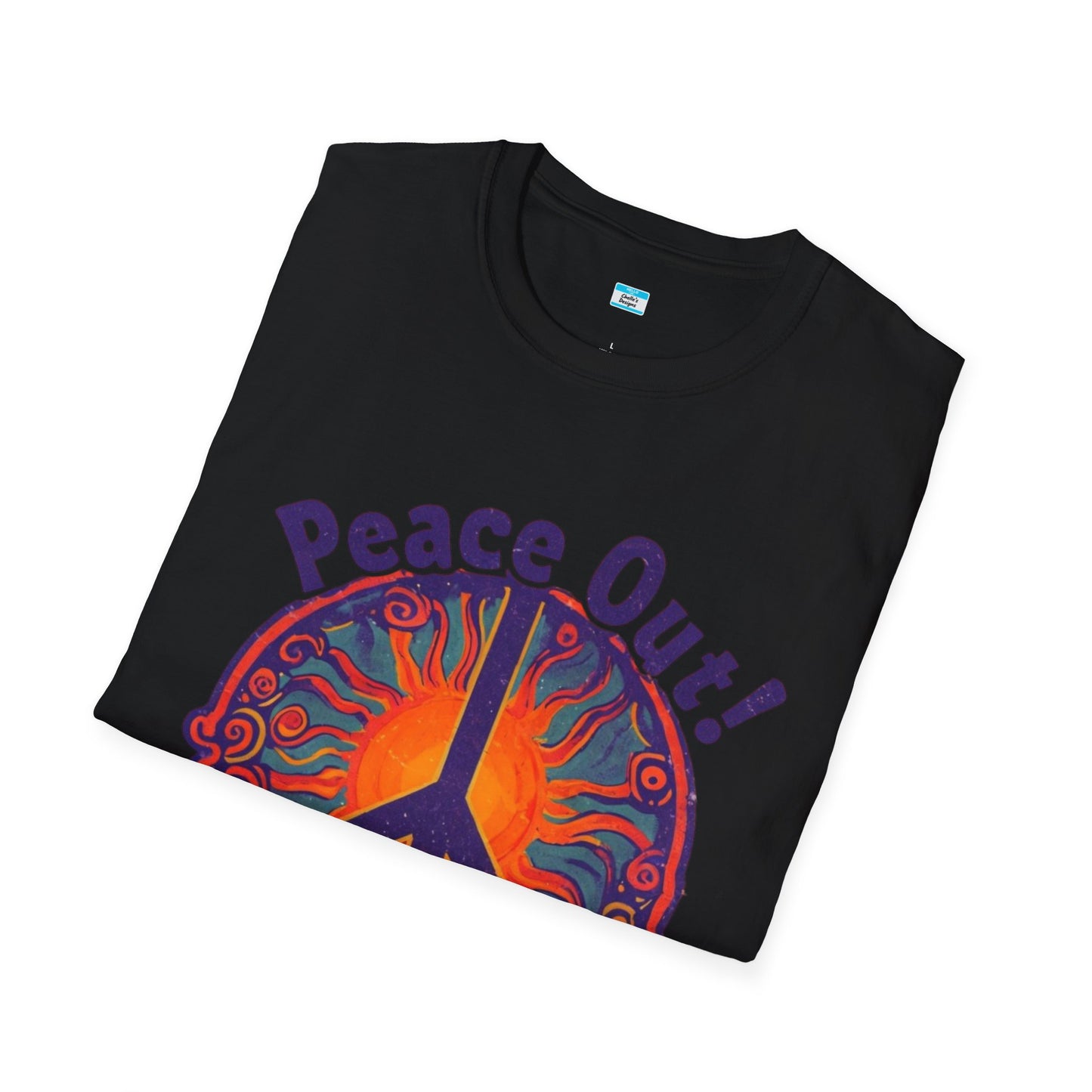 Peace Out! T-Shirt – Psychedelic Sun & Peace Sign Retro Rock Tee