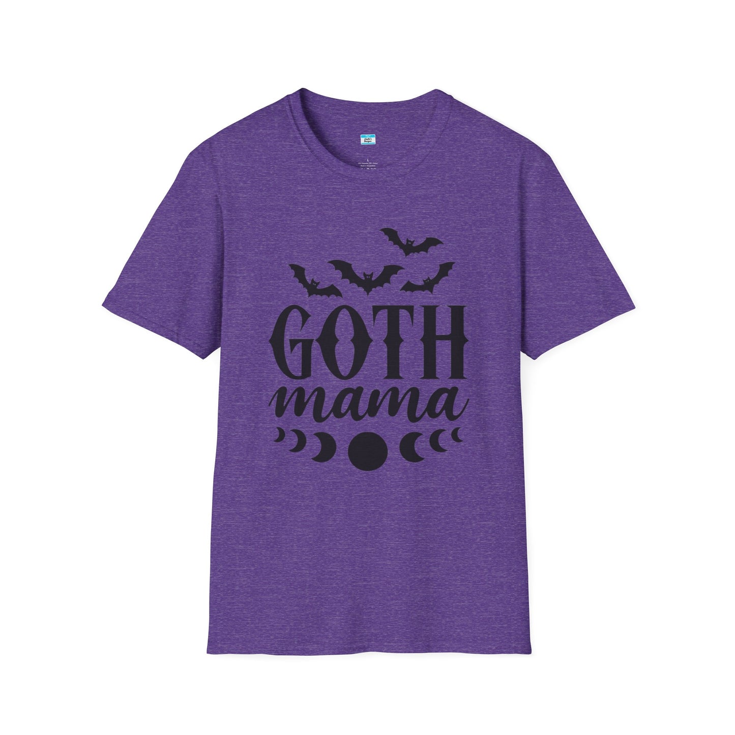 Goth Mama T-Shirt β Moon Phase & Bat Graphic Tee for Spooky Moms