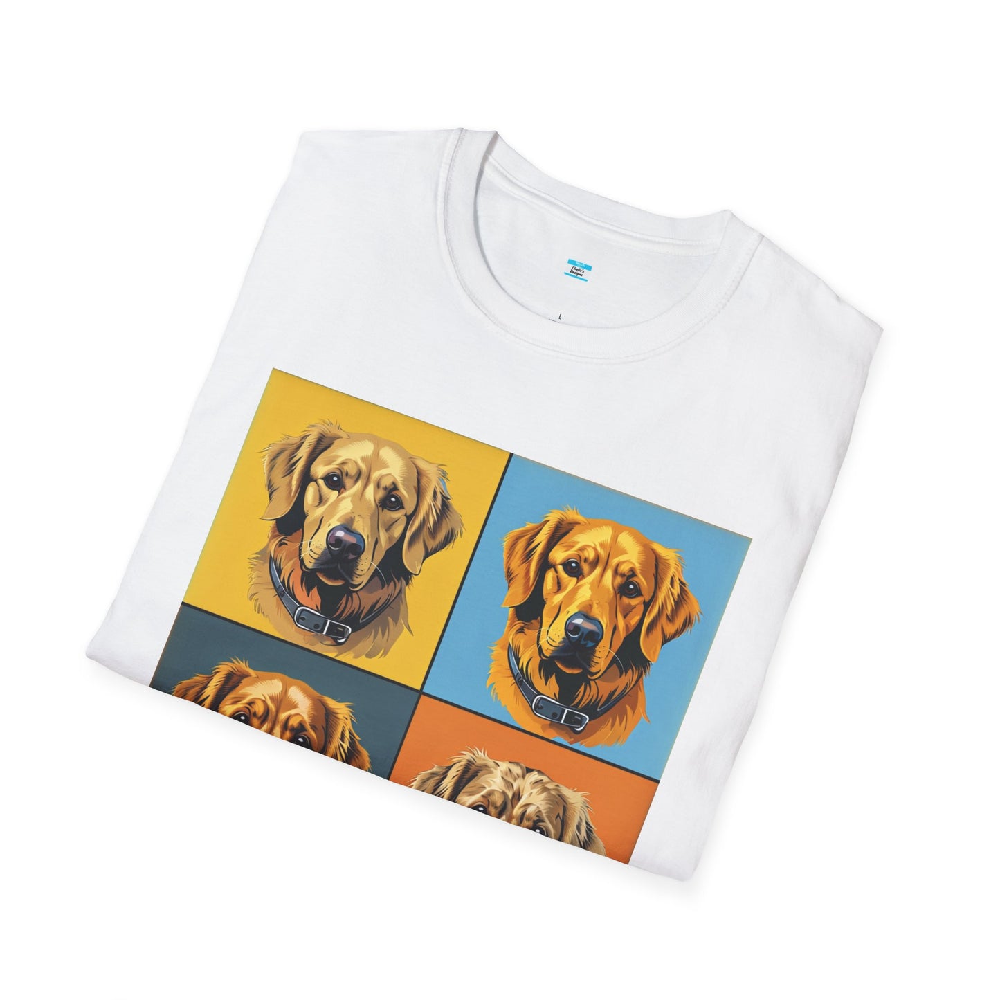 Pop Art Dog T-Shirt – Colorful Golden Retriever Graphic Tee for Dog Lovers