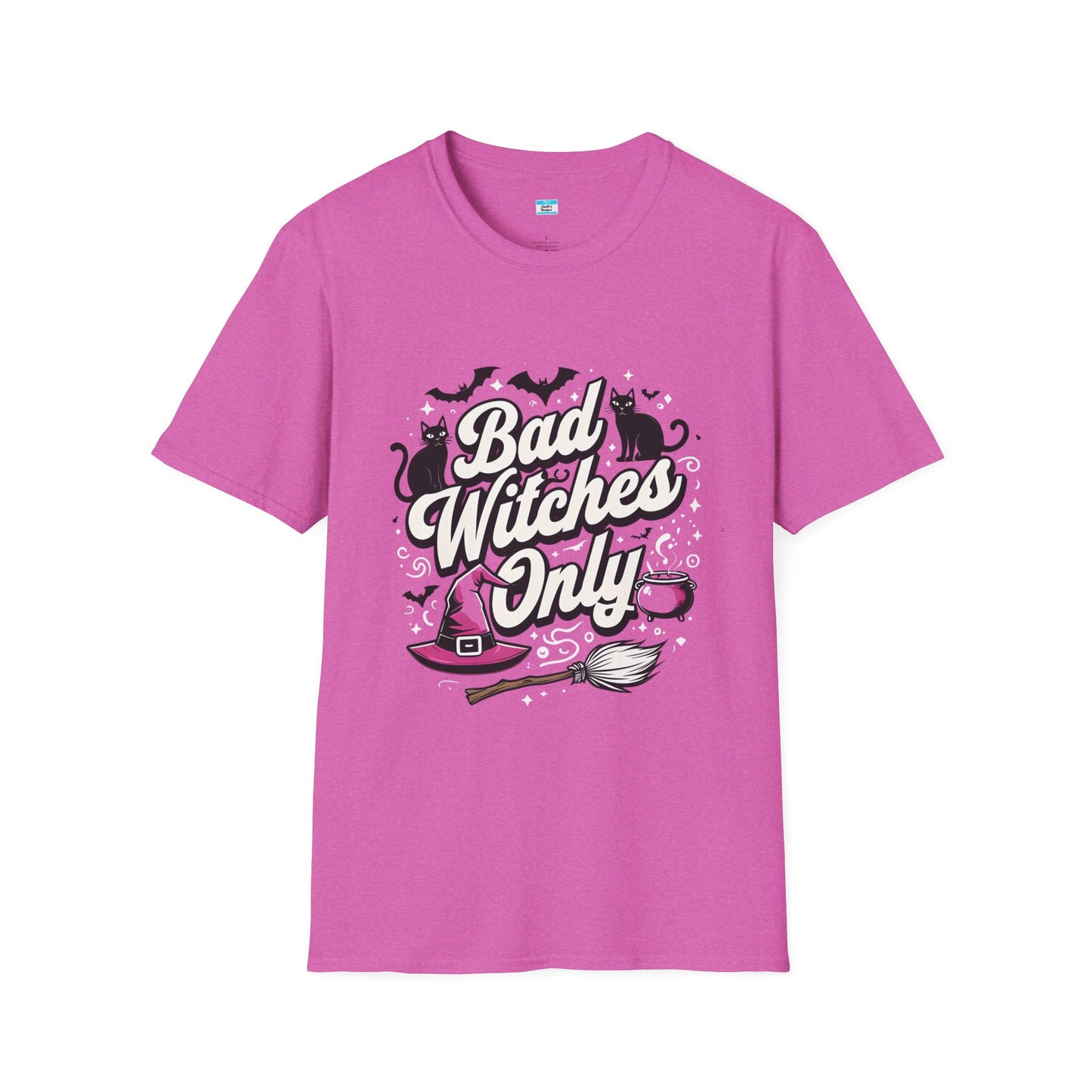 Bad Witches Only T-Shirt – Cute Pink Halloween Witch Graphic Tee