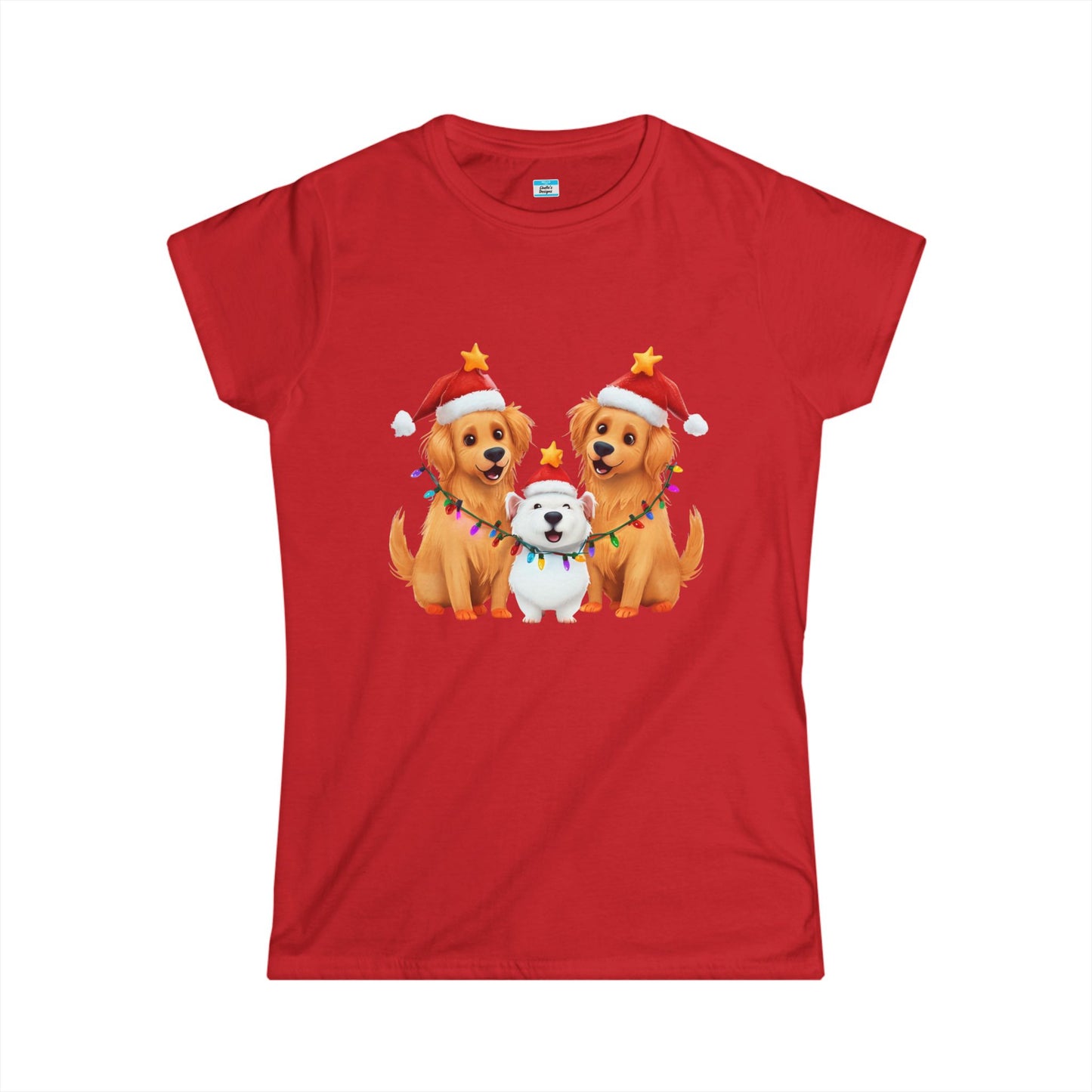 Christmas Dogs T-Shirt β Cute Santa Hat & Holiday Lights Puppy Tee
