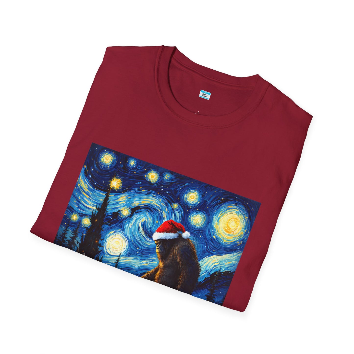 Starry Night Bigfoot Christmas Shirt – Funny Holiday Sasquatch Tee