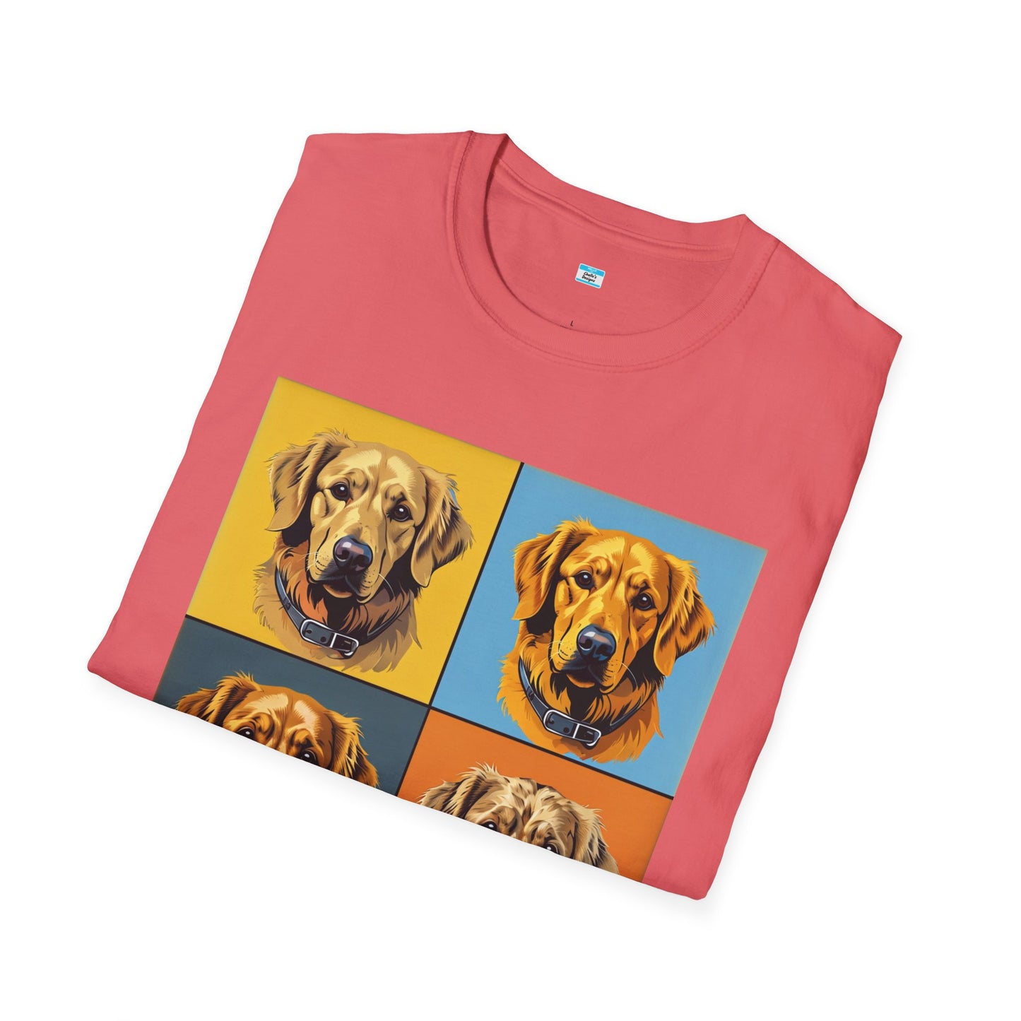 Pop Art Dog T-Shirt – Colorful Golden Retriever Graphic Tee for Dog Lovers
