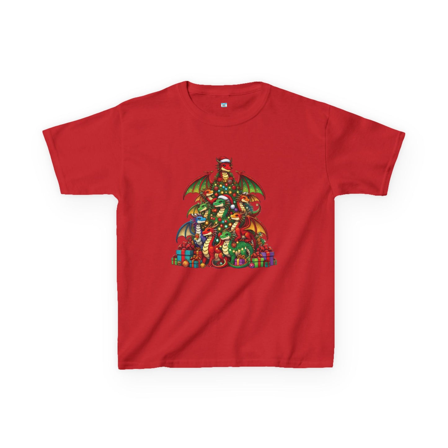 Christmas Dragon Tree Shirt – Fun Fantasy Holiday Tee for Kids