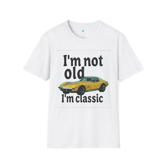 I’m Not Old I’m Classic T-Shirt – Funny Vintage Car Graphic Tee, Retro Muscle Car Shirt, Corvette Lover