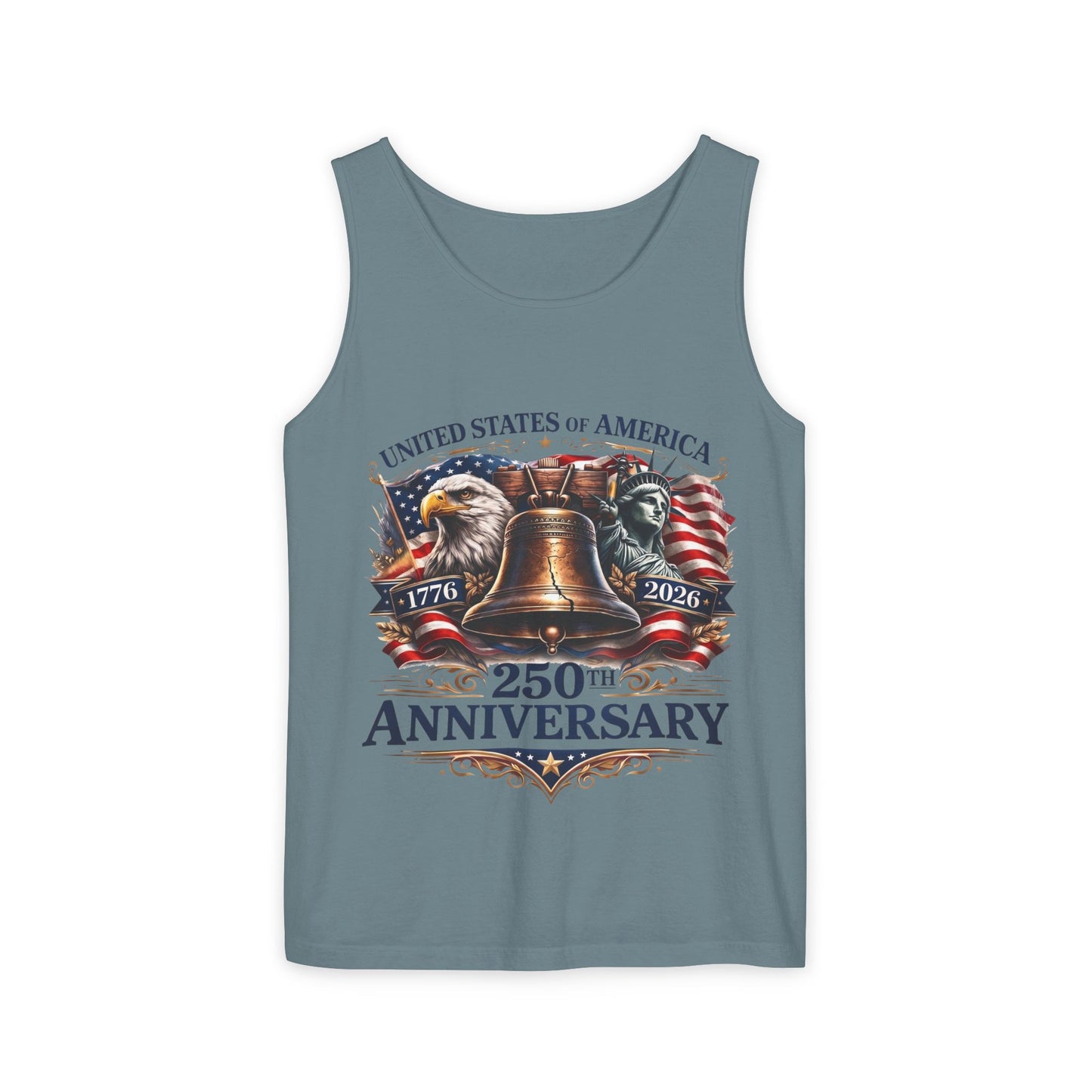 America 250 Tank Top 1776-2026 | Liberty Bell Patriotic USA Anniversary Shirt