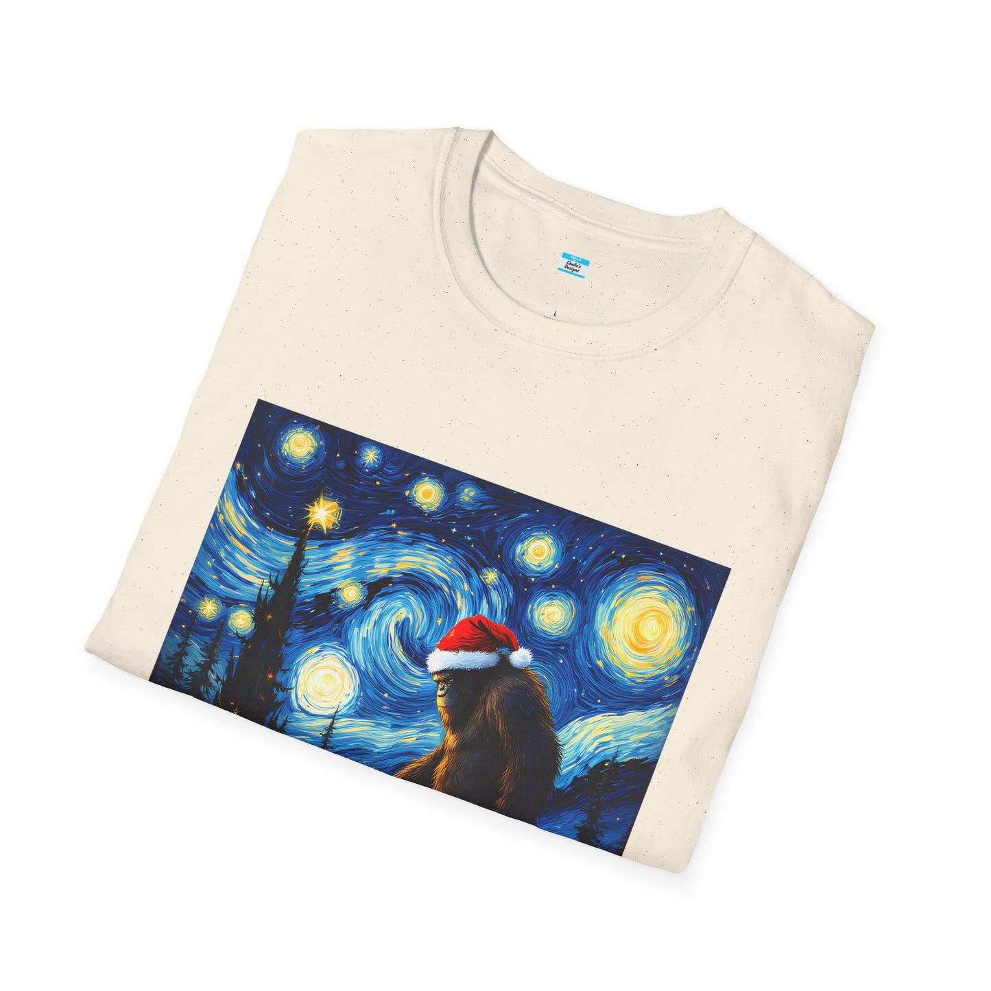 Starry Night Bigfoot Christmas Shirt – Funny Holiday Sasquatch Tee