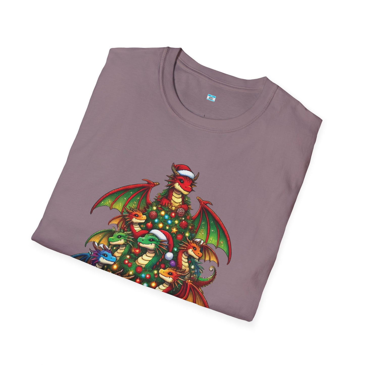 Christmas Dragon Tree Shirt – Fun Fantasy Holiday Tee for Teens & Adults