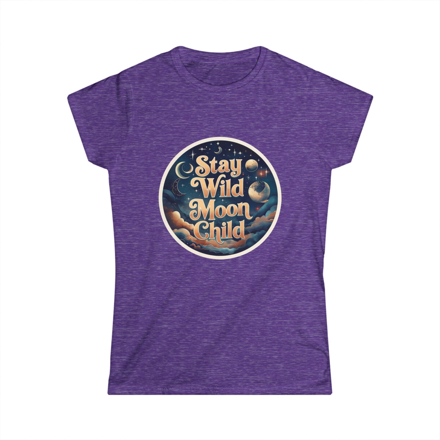 Stay Wild Moon Child T-Shirt - Retro Celestial Graphic Tee for Women, Moon Phases Shirt, Spiritual Boho Aesthetic Tee