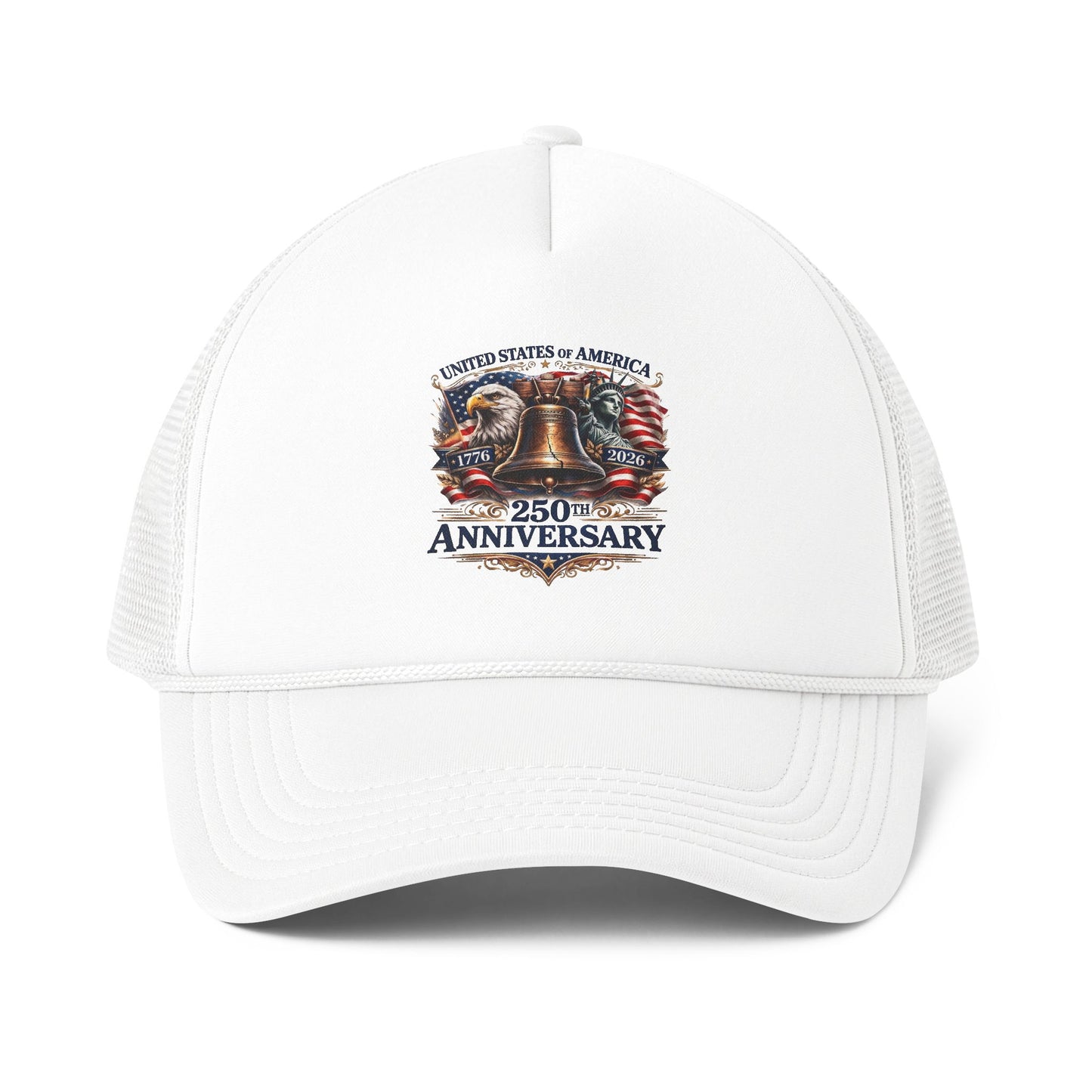 America 250 Trucker Hat 1776-2026 | Patriotic Liberty Bell USA Cap