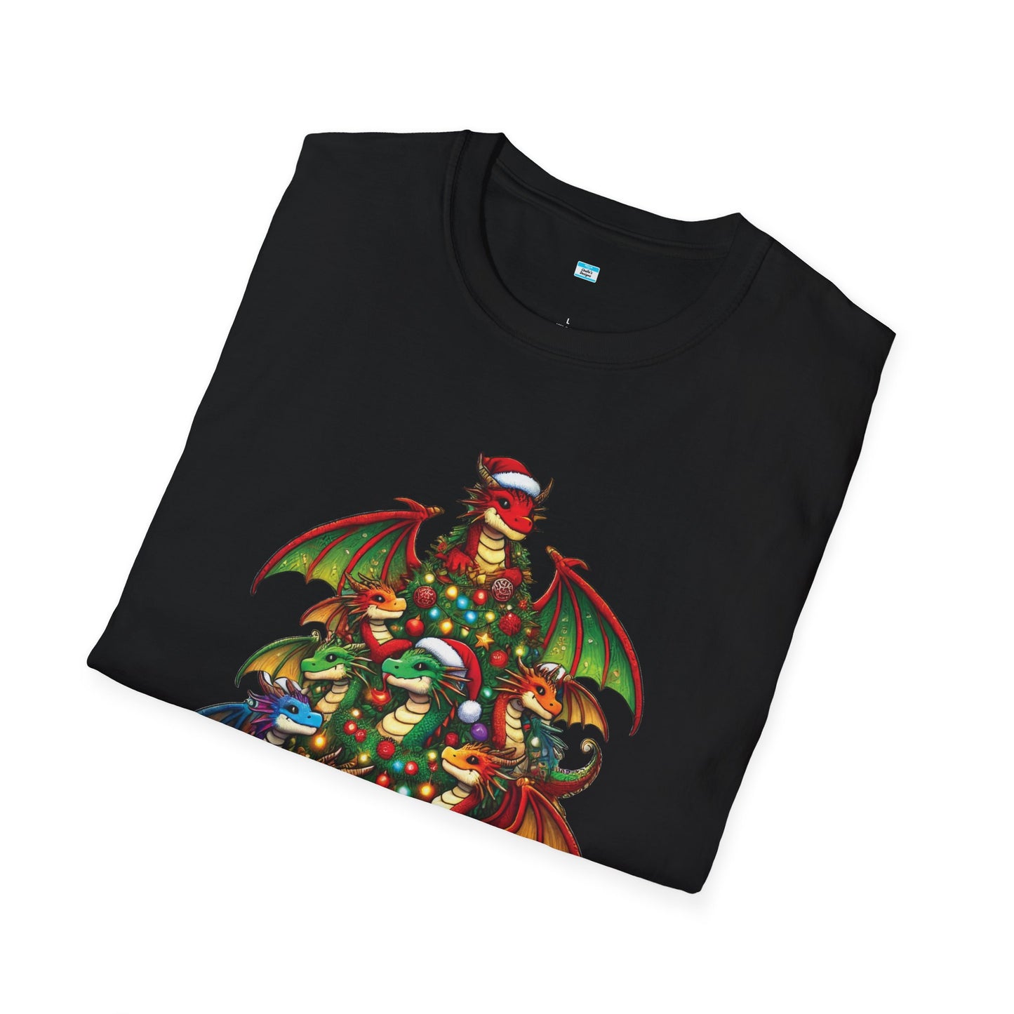 Christmas Dragon Tree Shirt – Fun Fantasy Holiday Tee for Teens & Adults