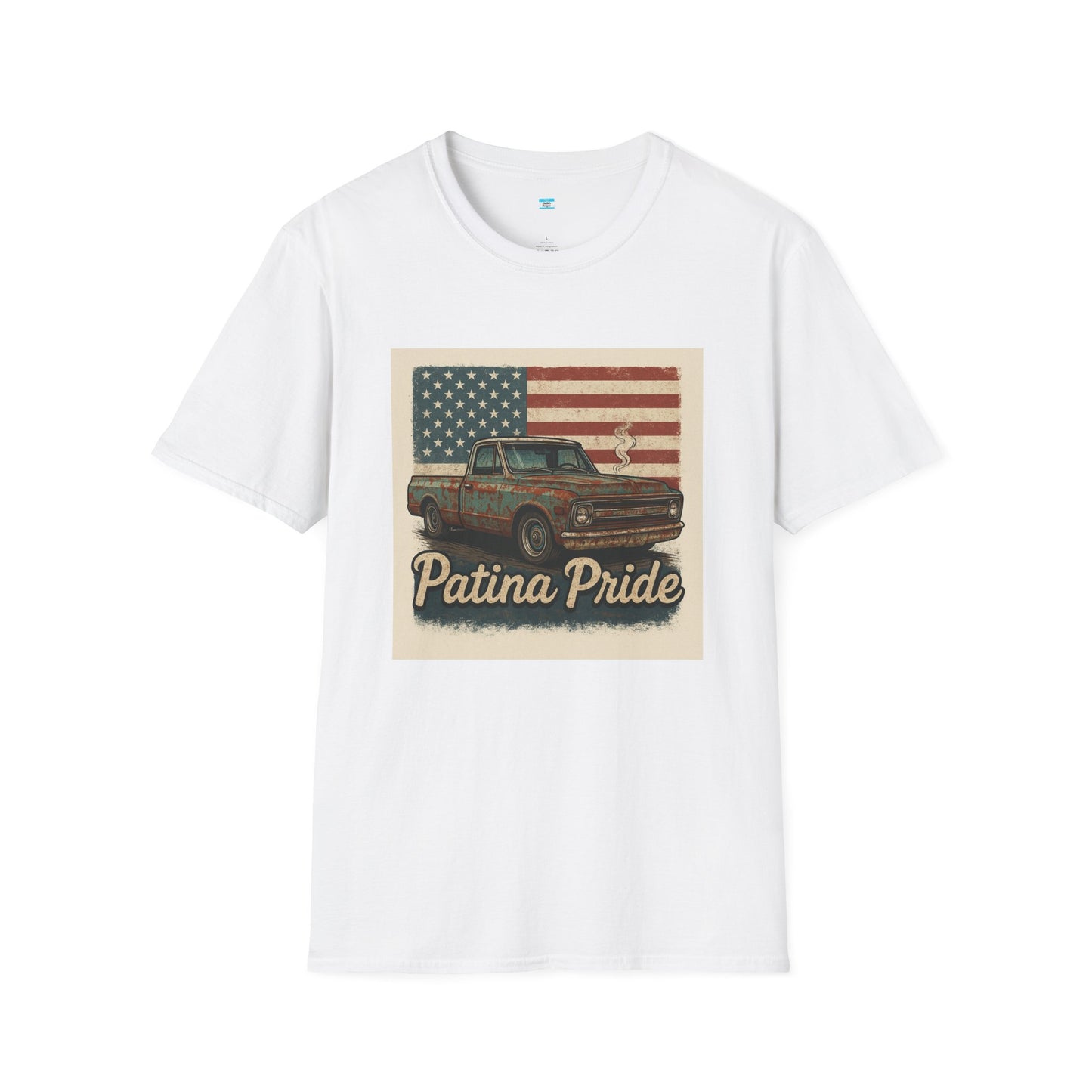 Patina Pride Vintage Truck Shirt | Classic Pickup American Flag Graphic Tee