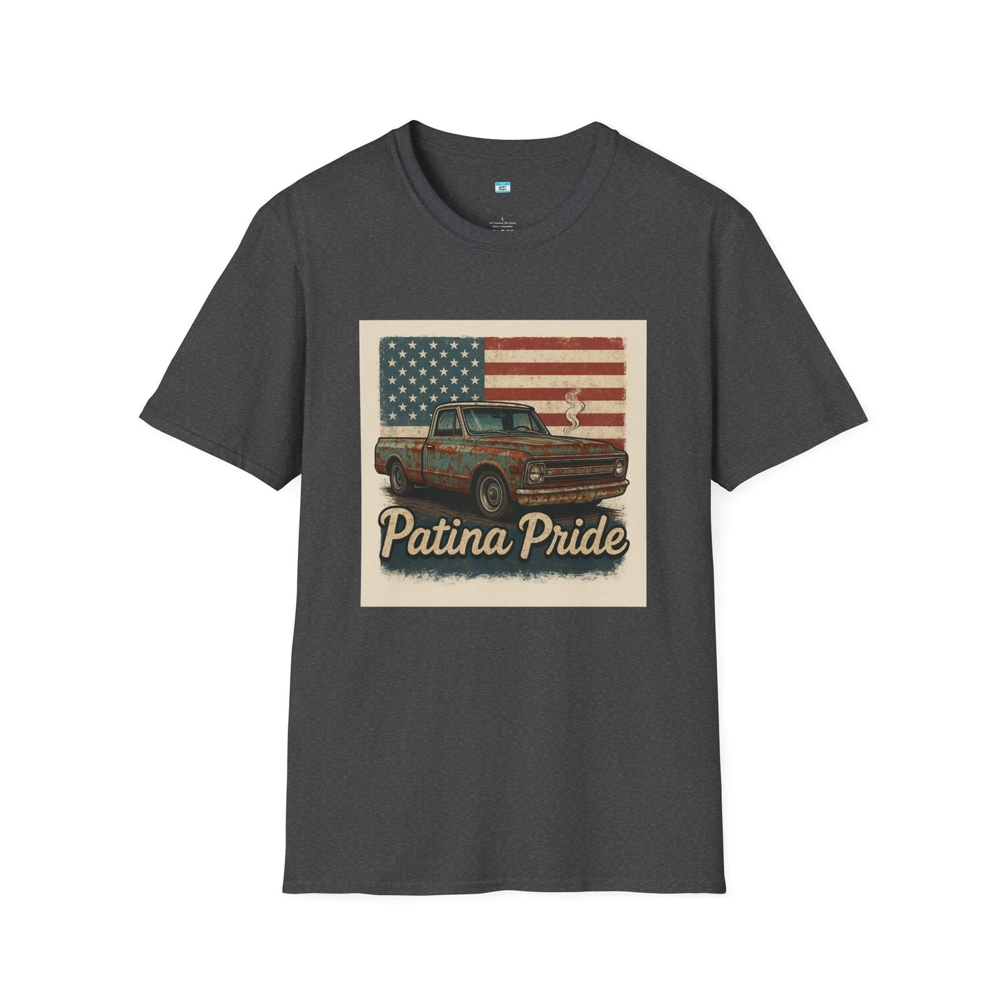 Patina Pride Vintage Truck Shirt | Classic Pickup American Flag Graphic Tee