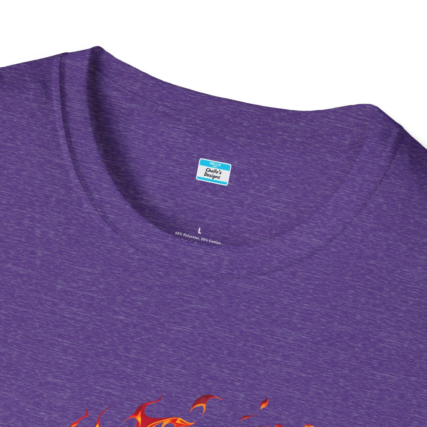 Hot Rod Flaming Car “Warning: Runs Hot!” Unisex Tee