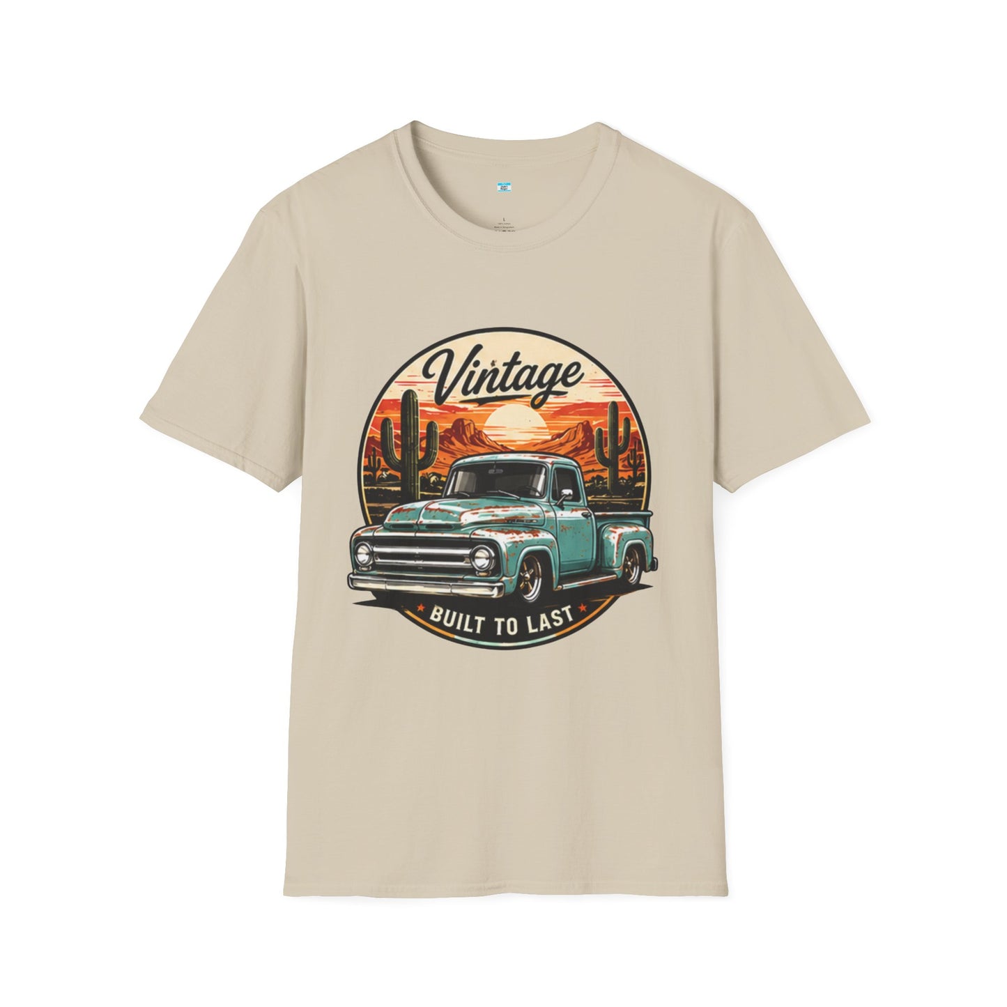 Vintage Built to Last Truck Shirt | Classic Patina Pickup Desert Sunset Graphic Tee