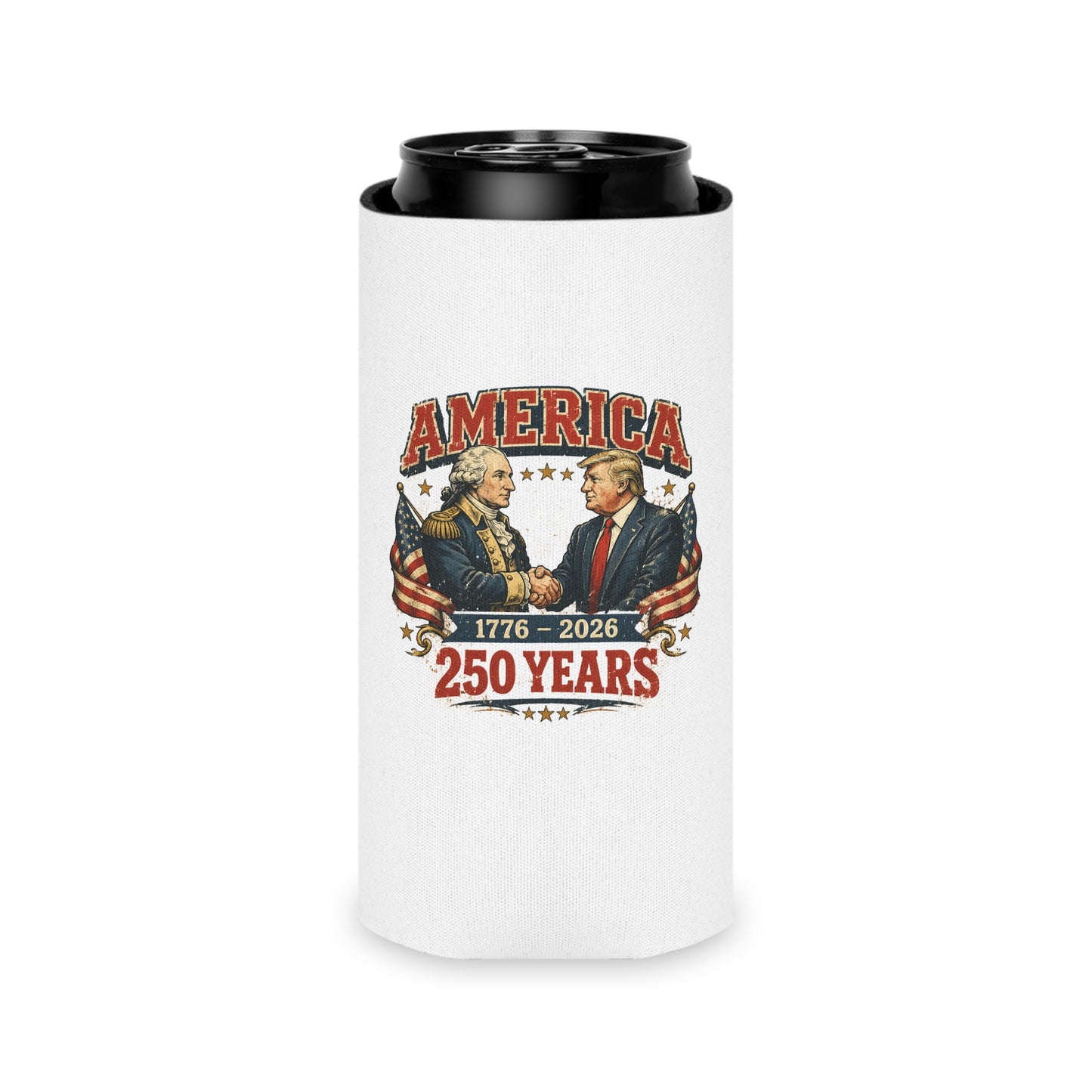 America 250 Can Cooler 1776-2026 | Patriotic USA Koozie Drink Sleeve