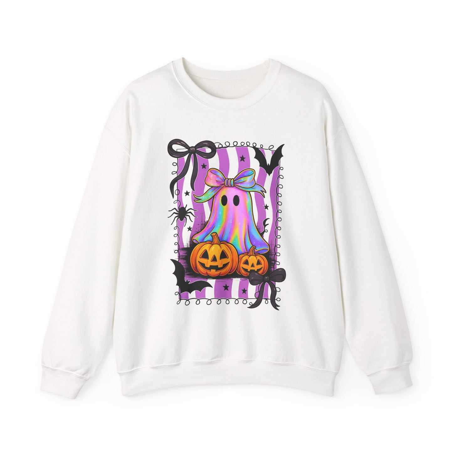 Pastel Ghost Halloween Sweatshirt | Kawaii Spooky Cute Oversized Crewneck with Pumpkins