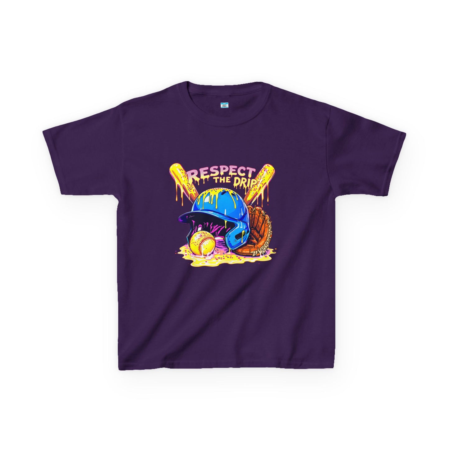 Respect the Drip Baseball Graphic Kids Tee – Streetwear Game Day Shirt