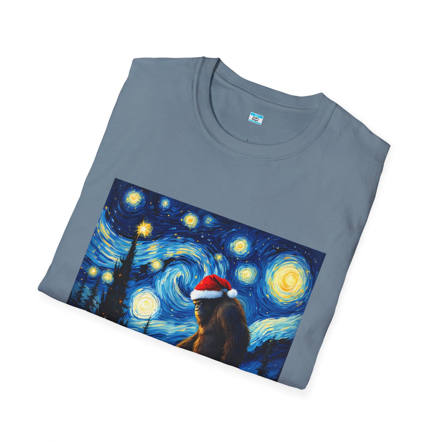 Starry Night Bigfoot Christmas Shirt – Funny Holiday Sasquatch Tee