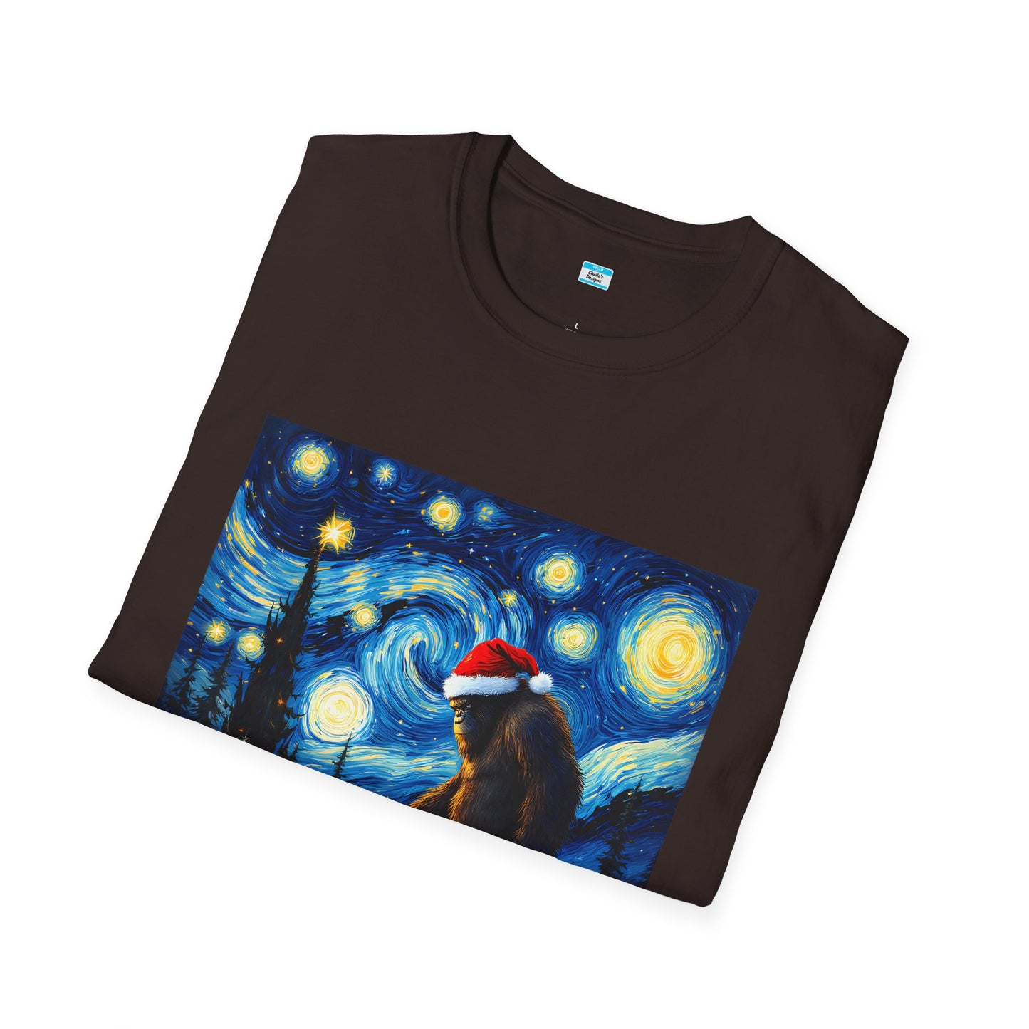 Starry Night Bigfoot Christmas Shirt – Funny Holiday Sasquatch Tee