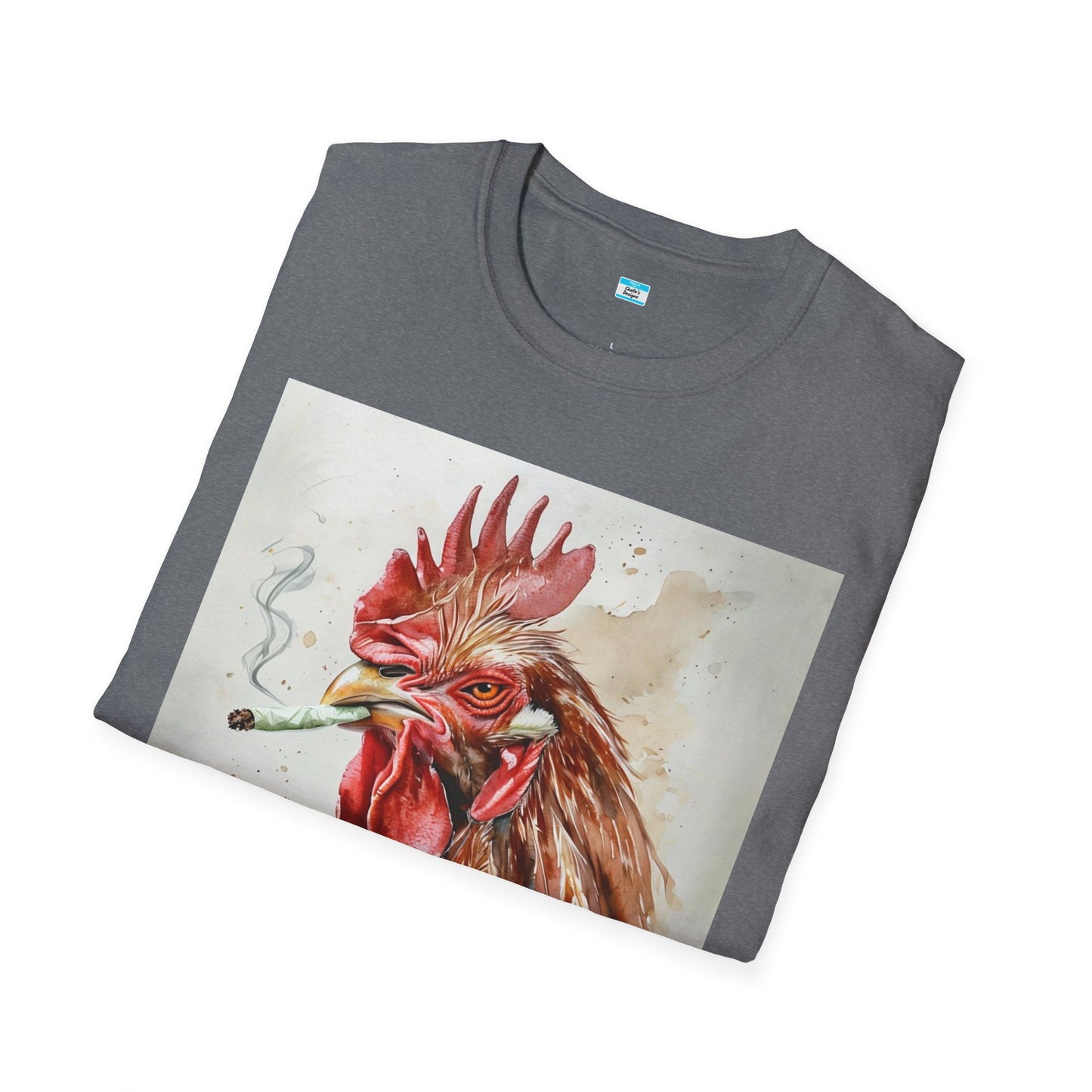 Funny Smoking Rooster T-Shirt – Fried Chicken Graphic Tee, Farm Animal Humor Shirt, Cannabis, Hemp Humor