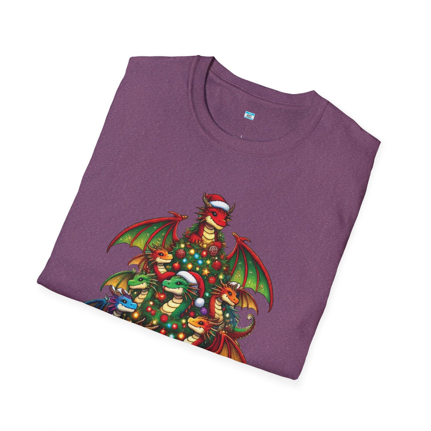 Christmas Dragon Tree Shirt – Fun Fantasy Holiday Tee for Teens & Adults