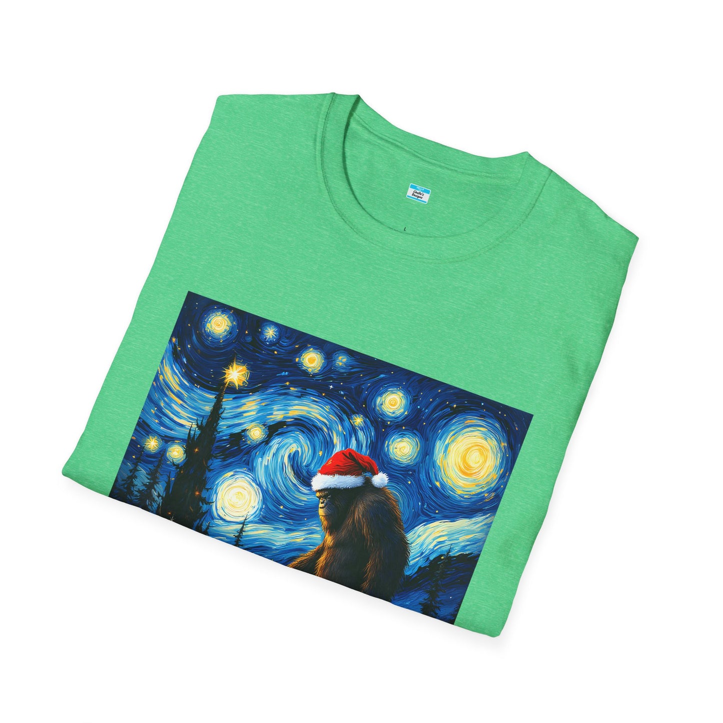 Starry Night Bigfoot Christmas Shirt – Funny Holiday Sasquatch Tee