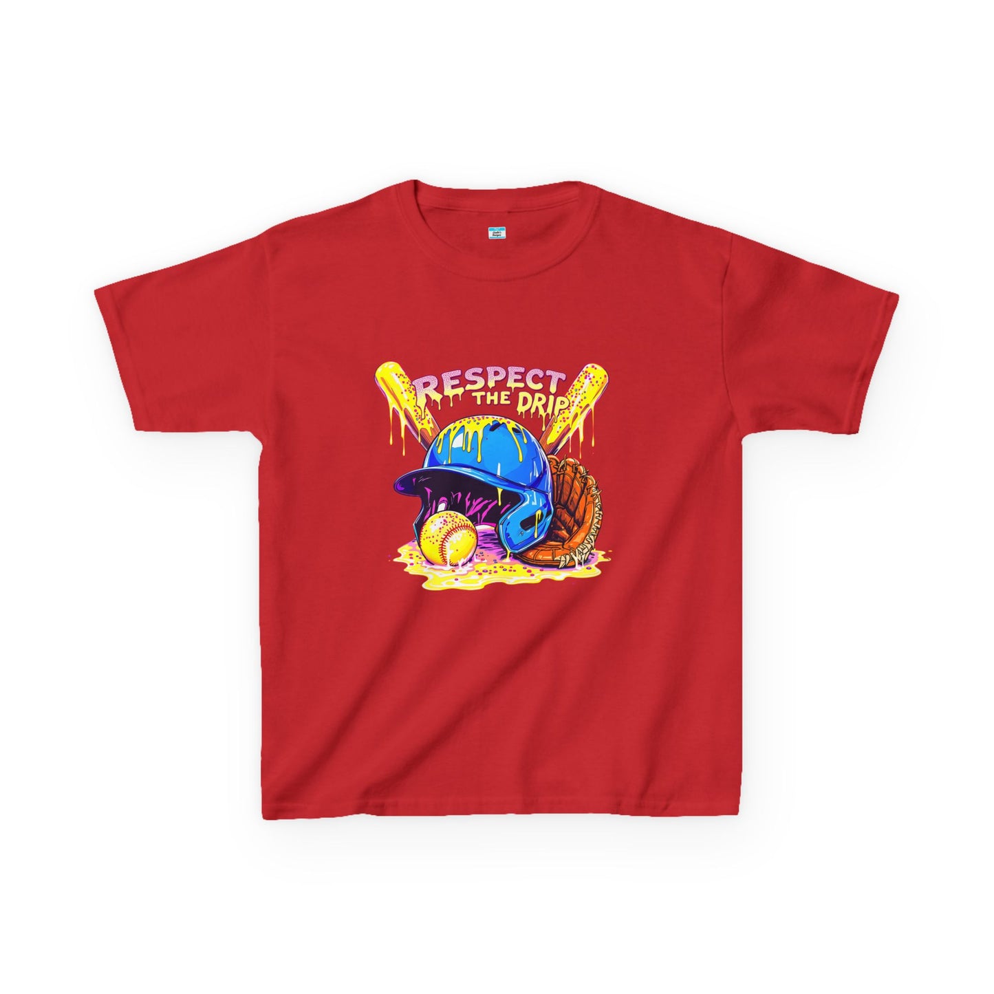 Respect the Drip Baseball Graphic Kids Tee – Streetwear Game Day Shirt