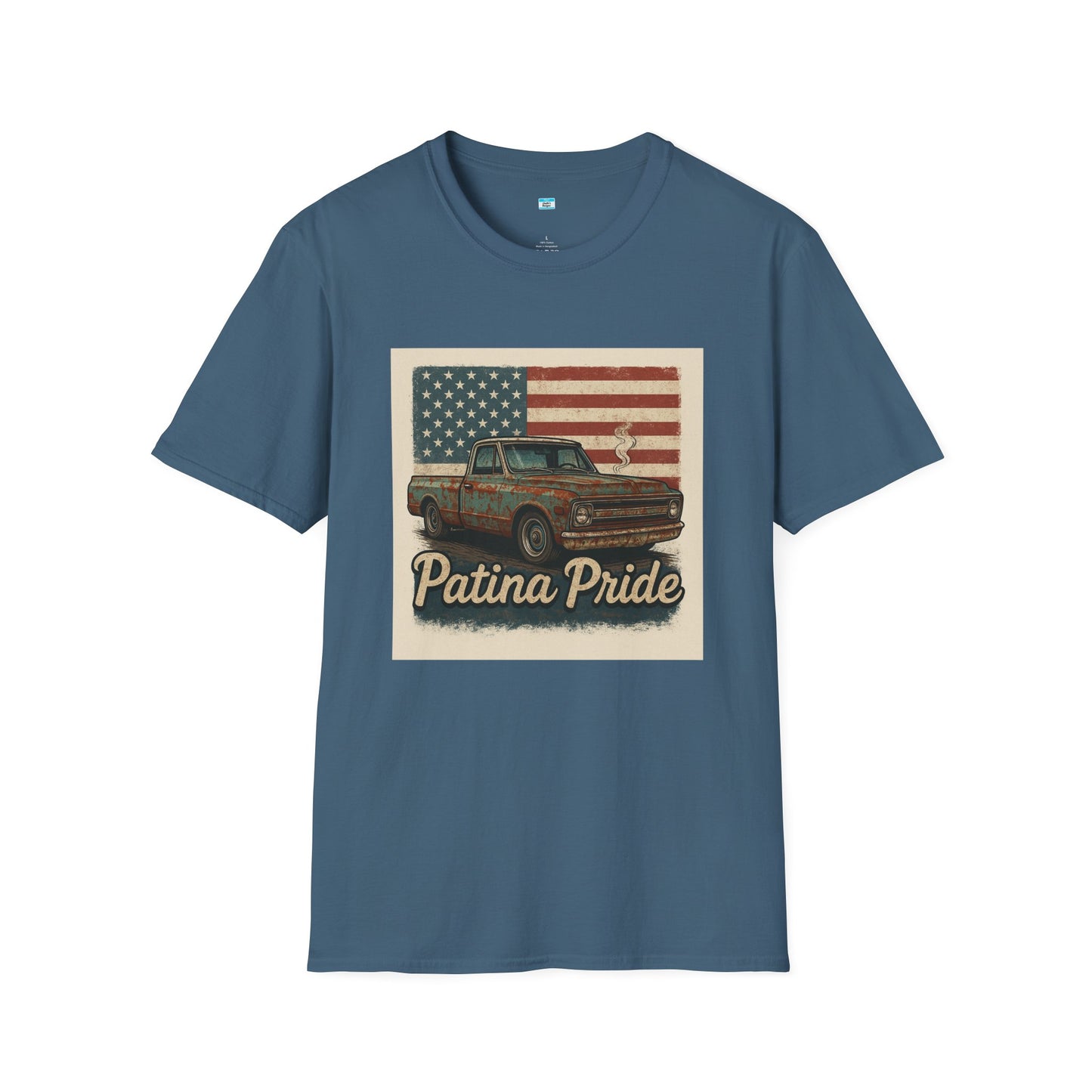 Patina Pride Vintage Truck Shirt | Classic Pickup American Flag Graphic Tee