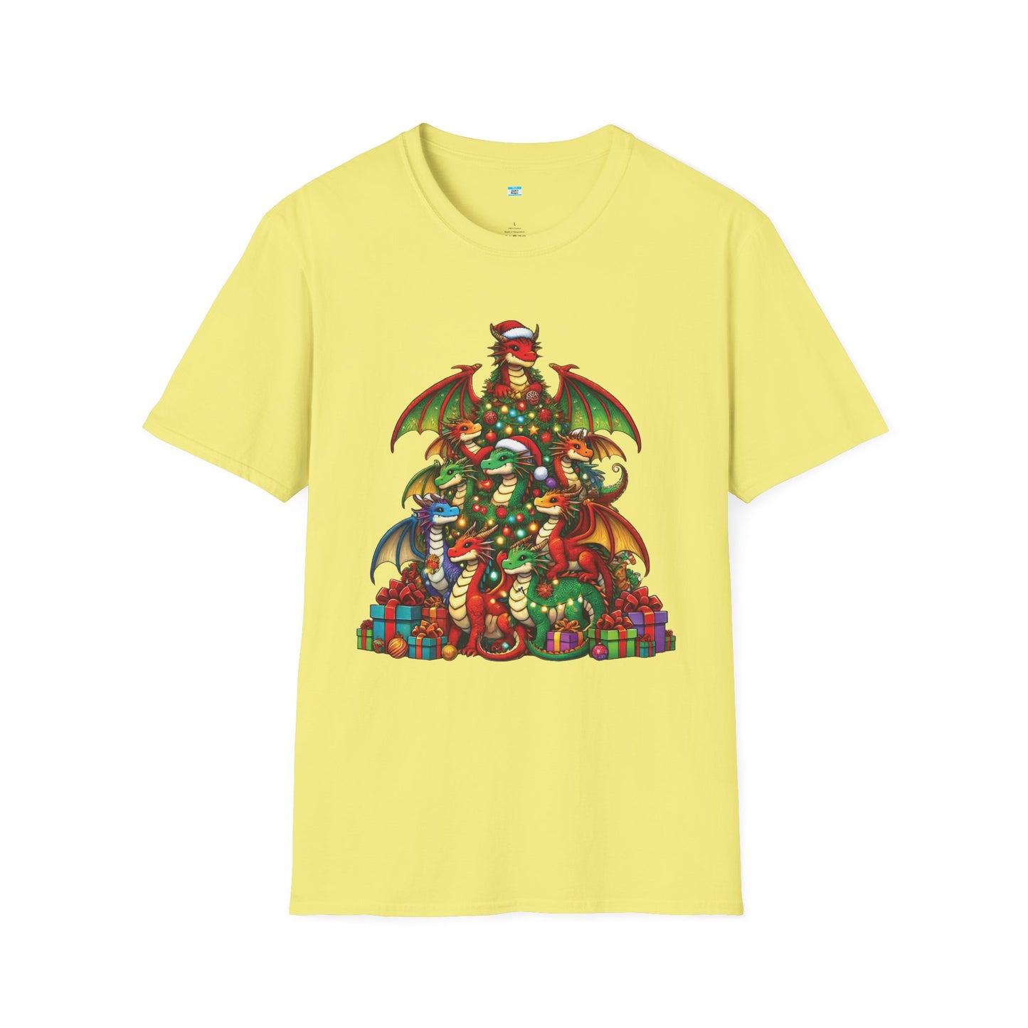 Christmas Dragon Tree Shirt – Fun Fantasy Holiday Tee for Teens & Adults