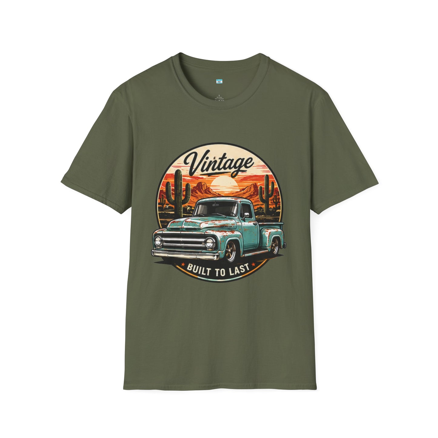 Vintage Built to Last Truck Shirt | Classic Patina Pickup Desert Sunset Graphic Tee