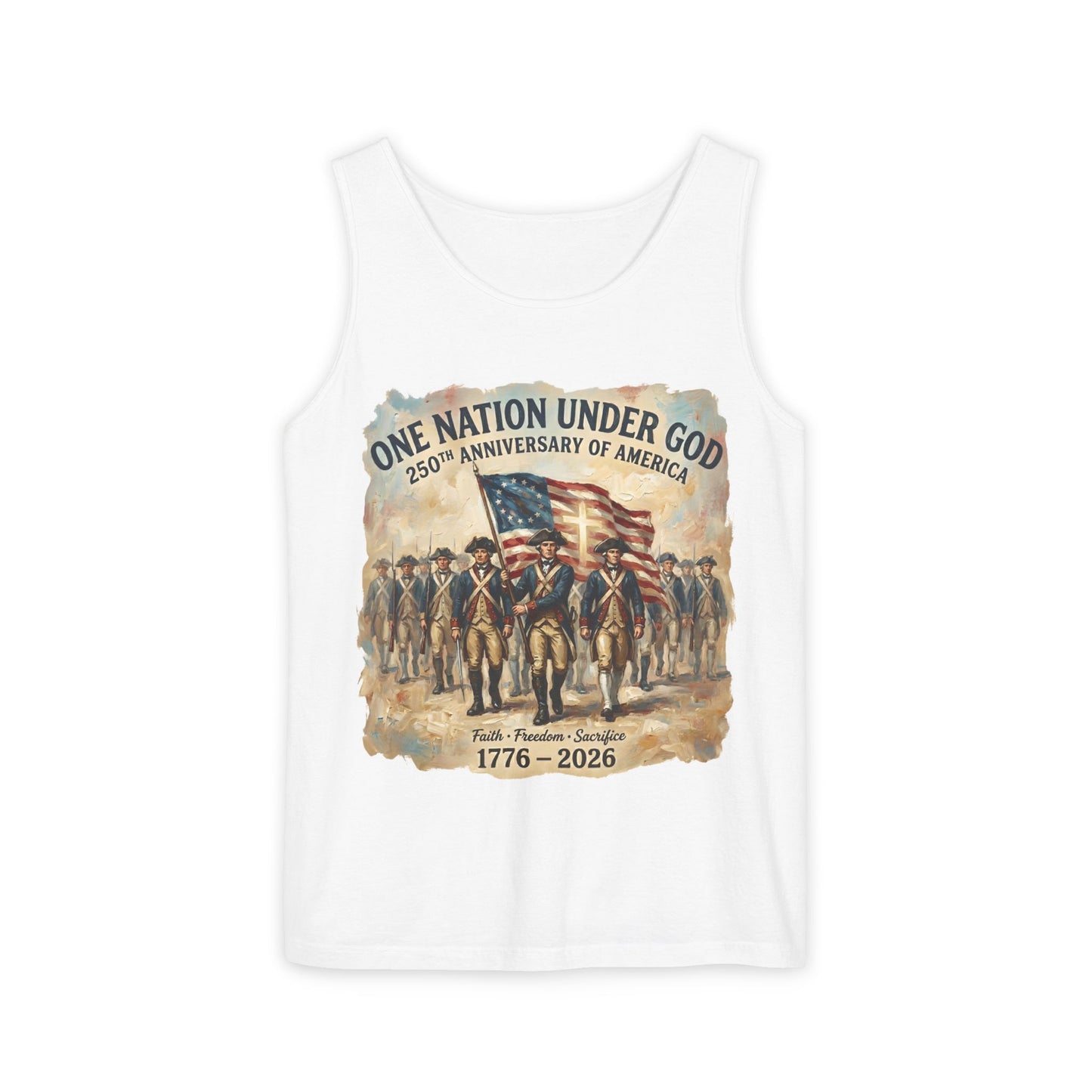 America 250 Tank Top 1776-2026 | One Nation Under God Patriotic Shirt