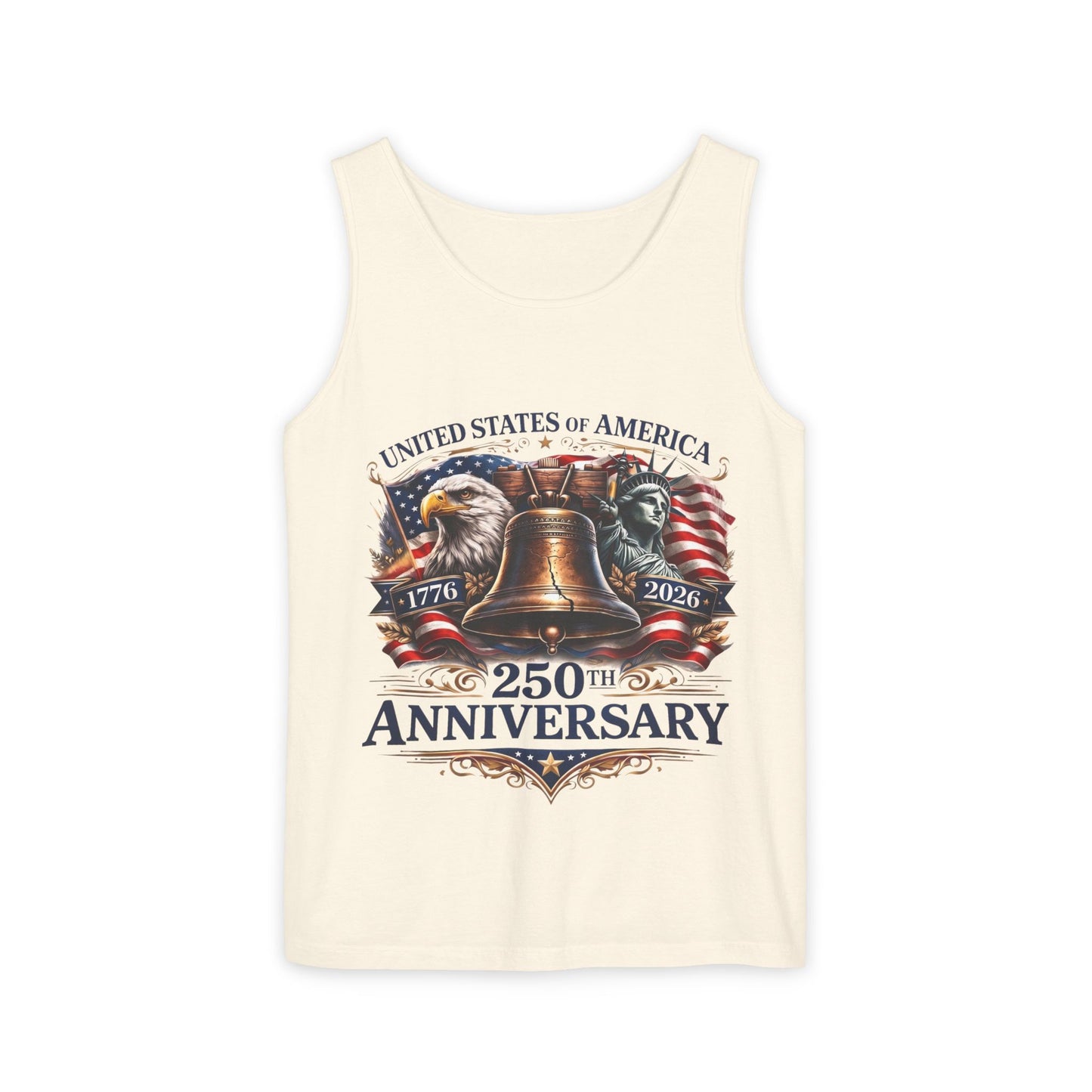 America 250 Tank Top 1776-2026 | Liberty Bell Patriotic USA Anniversary Shirt