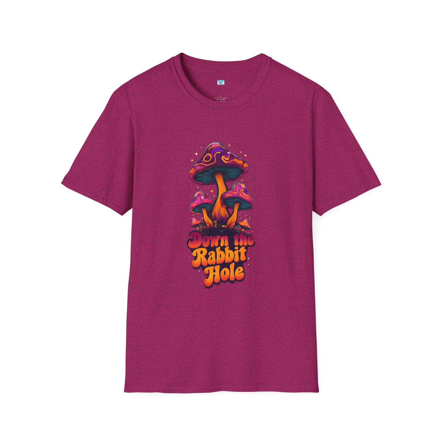 Down the Rabbit Hole T-Shirt – Trippy Psychedelic Mushroom Graphic Tee