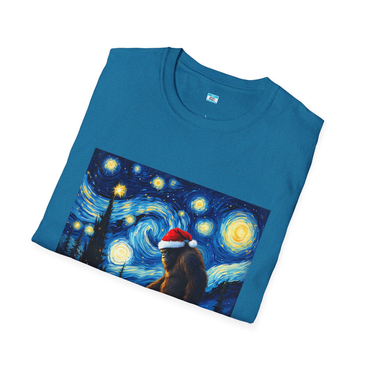 Starry Night Bigfoot Christmas Shirt – Funny Holiday Sasquatch Tee