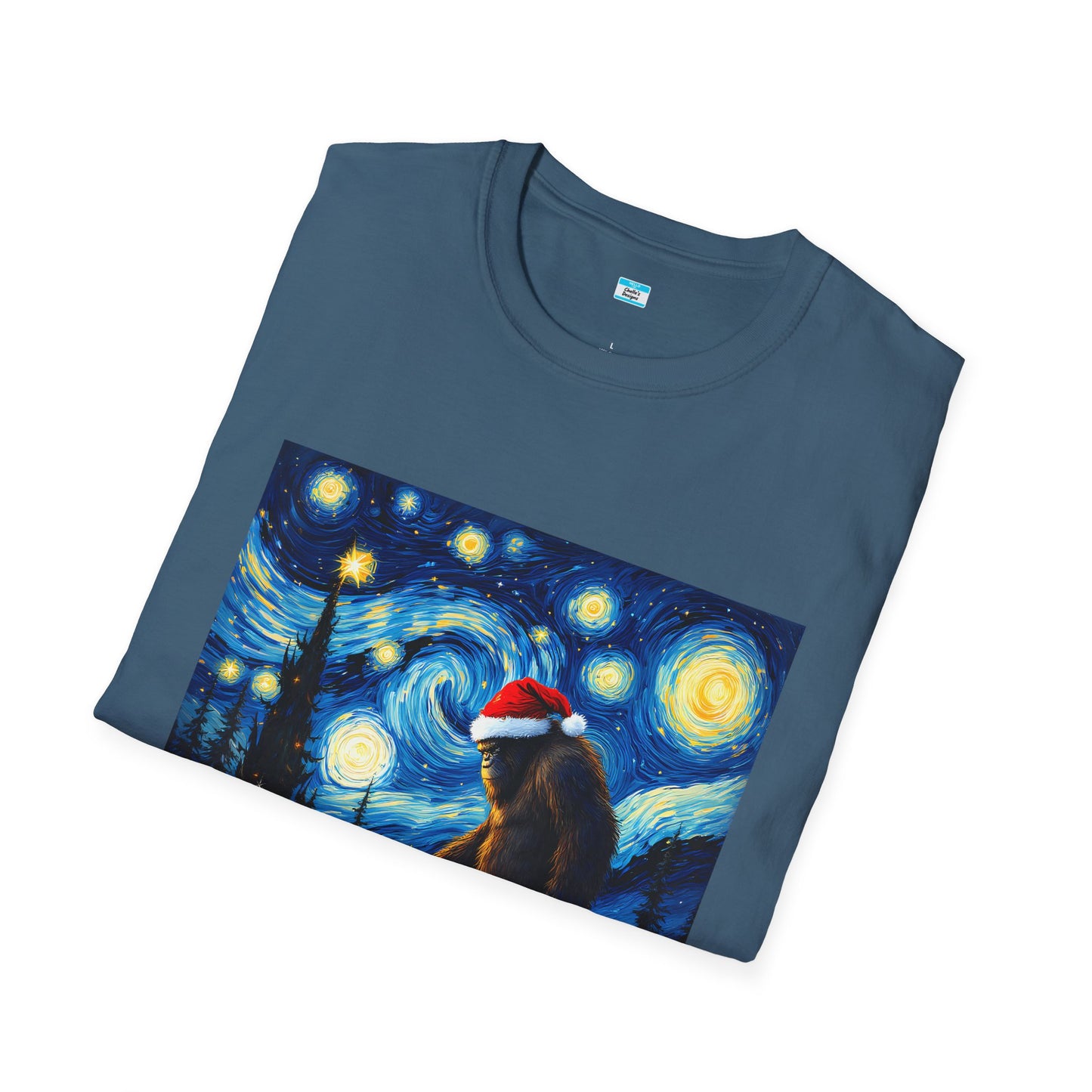 Starry Night Bigfoot Christmas Shirt – Funny Holiday Sasquatch Tee