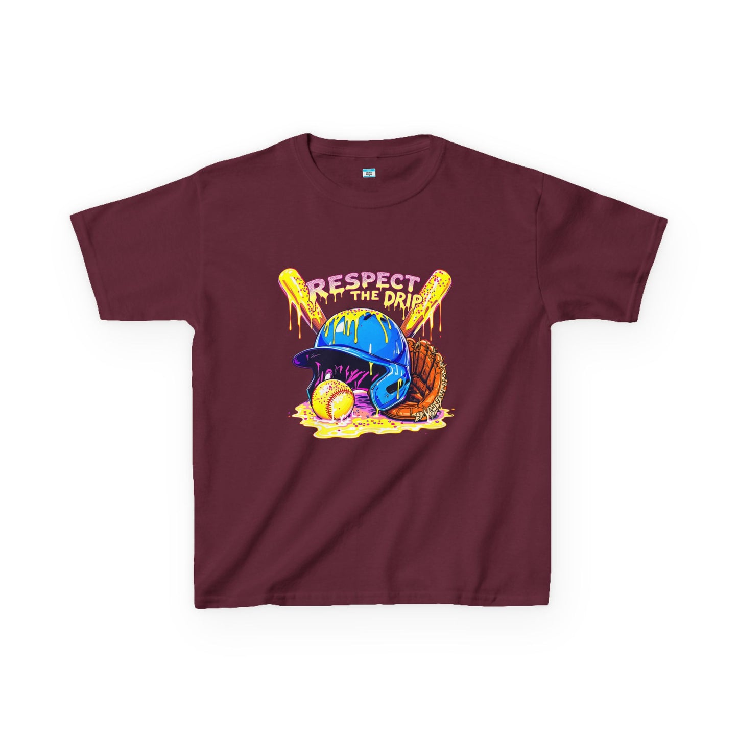 Respect the Drip Baseball Graphic Kids Tee – Streetwear Game Day Shirt