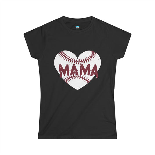 Baseball Mama T-Shirt – Heart Baseball Sports Mom Tee