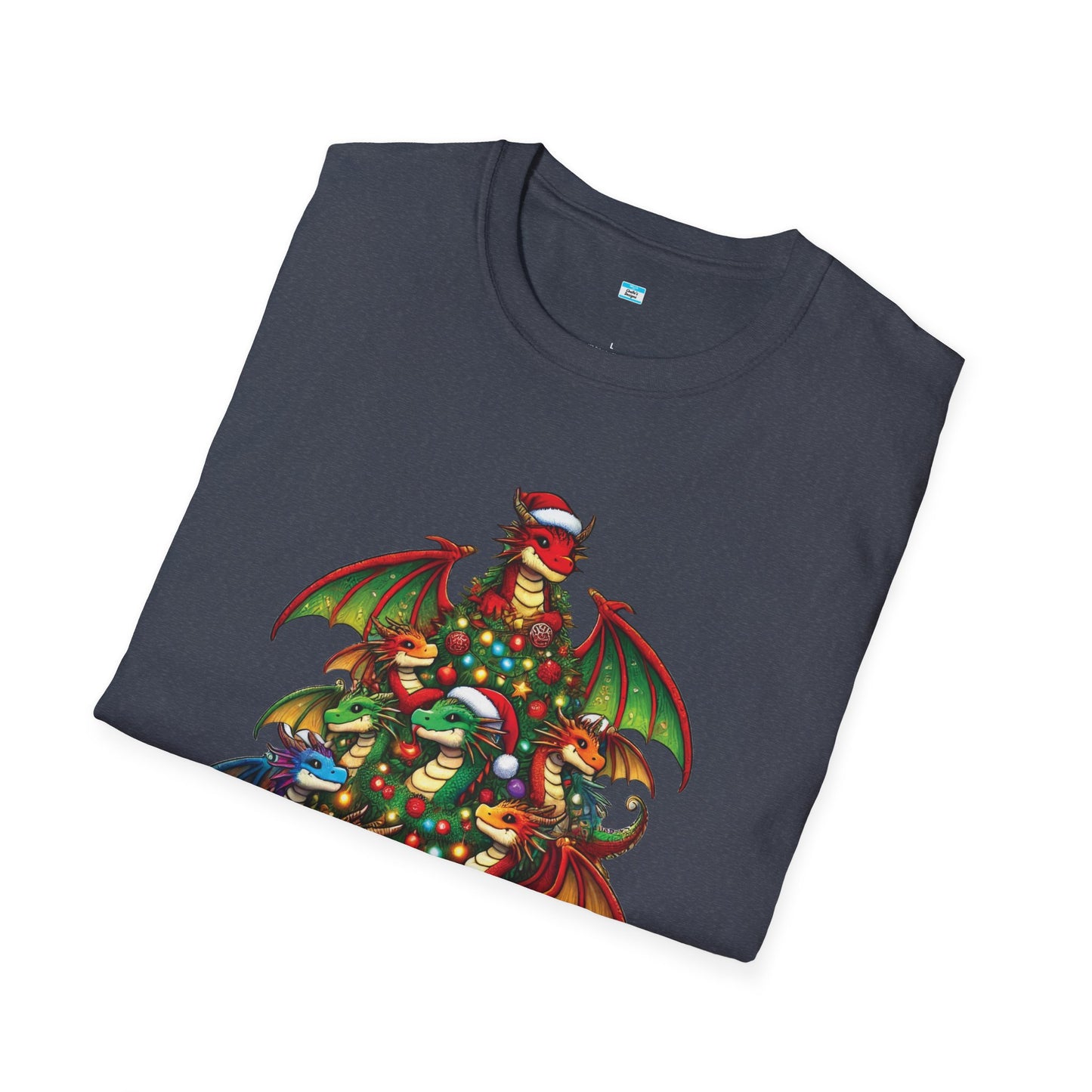 Christmas Dragon Tree Shirt – Fun Fantasy Holiday Tee for Teens & Adults