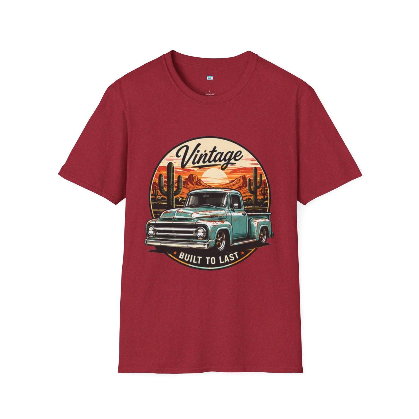 Vintage Built to Last Truck Shirt | Classic Patina Pickup Desert Sunset Graphic Tee