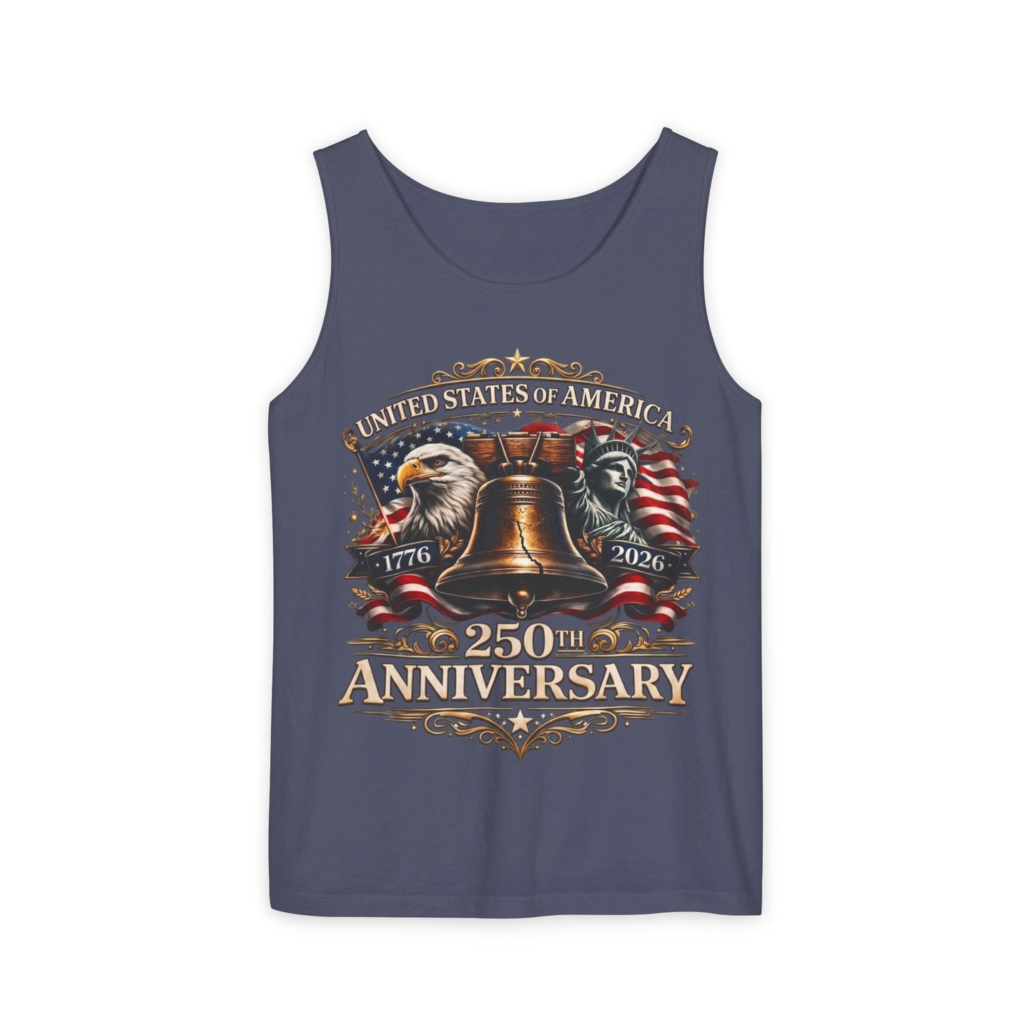 America 250 Tank Top 1776-2026 | Liberty Bell Patriotic USA Anniversary Shirt