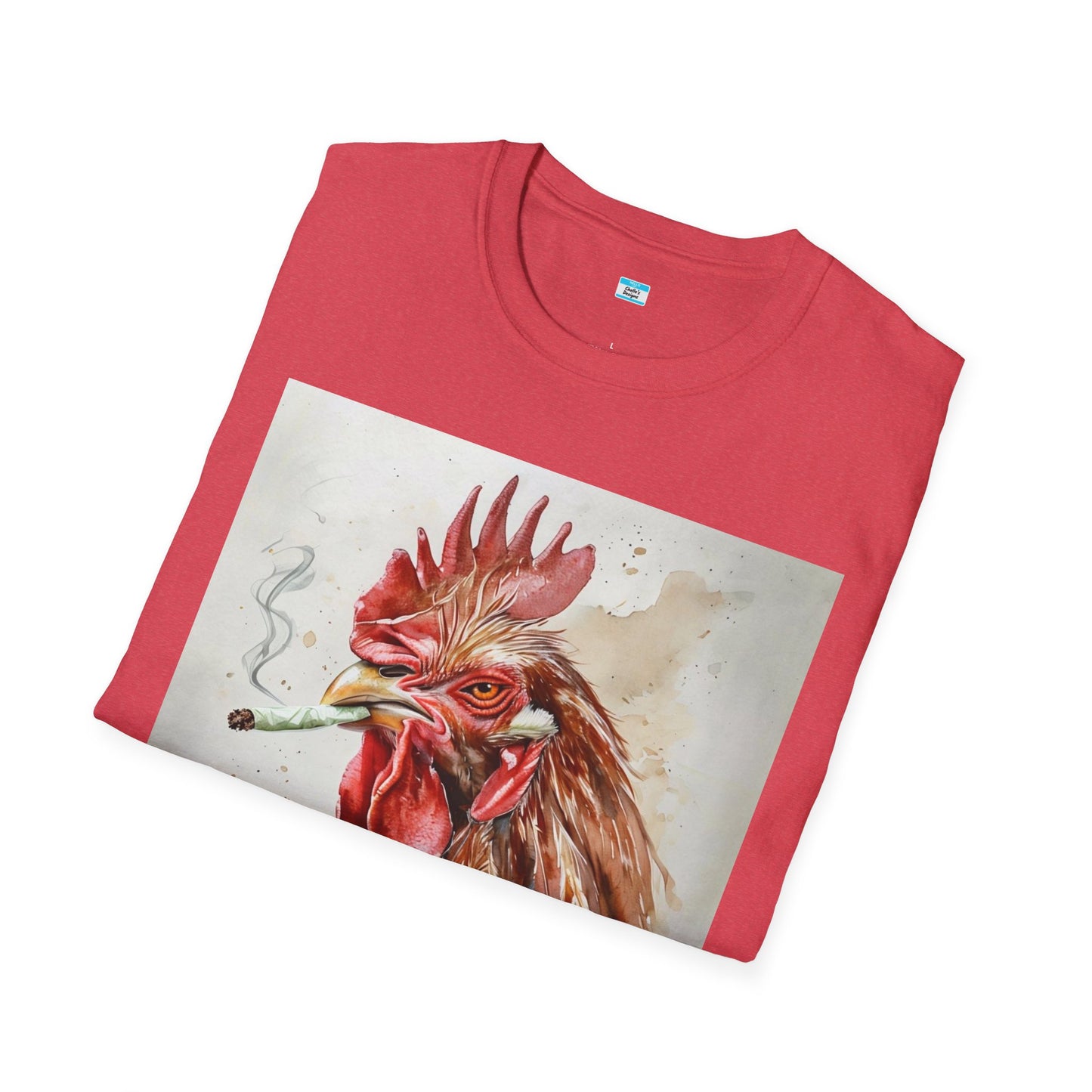 Funny Smoking Rooster T-Shirt – Fried Chicken Graphic Tee, Farm Animal Humor Shirt, Cannabis, Hemp Humor
