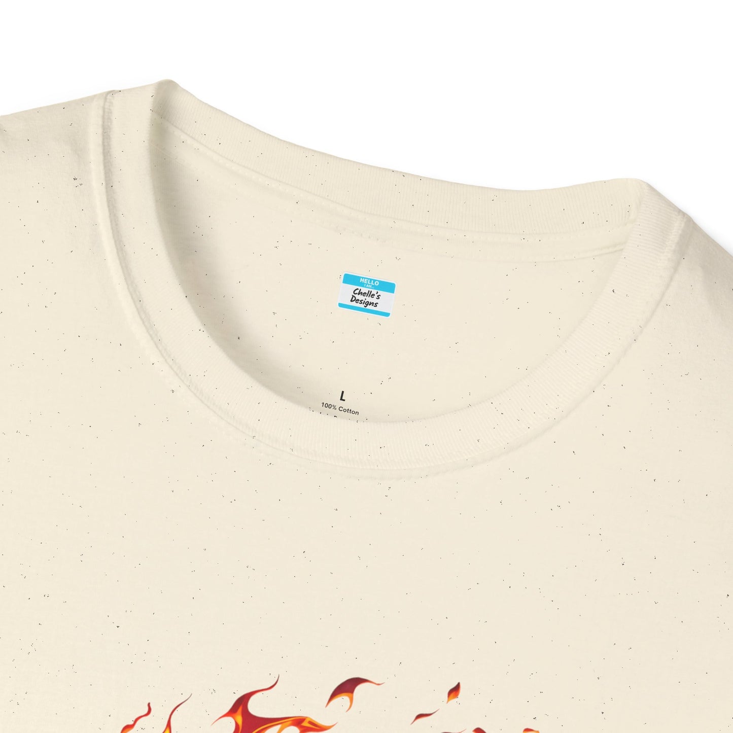 Hot Rod Flaming Car “Warning: Runs Hot!” Unisex Tee